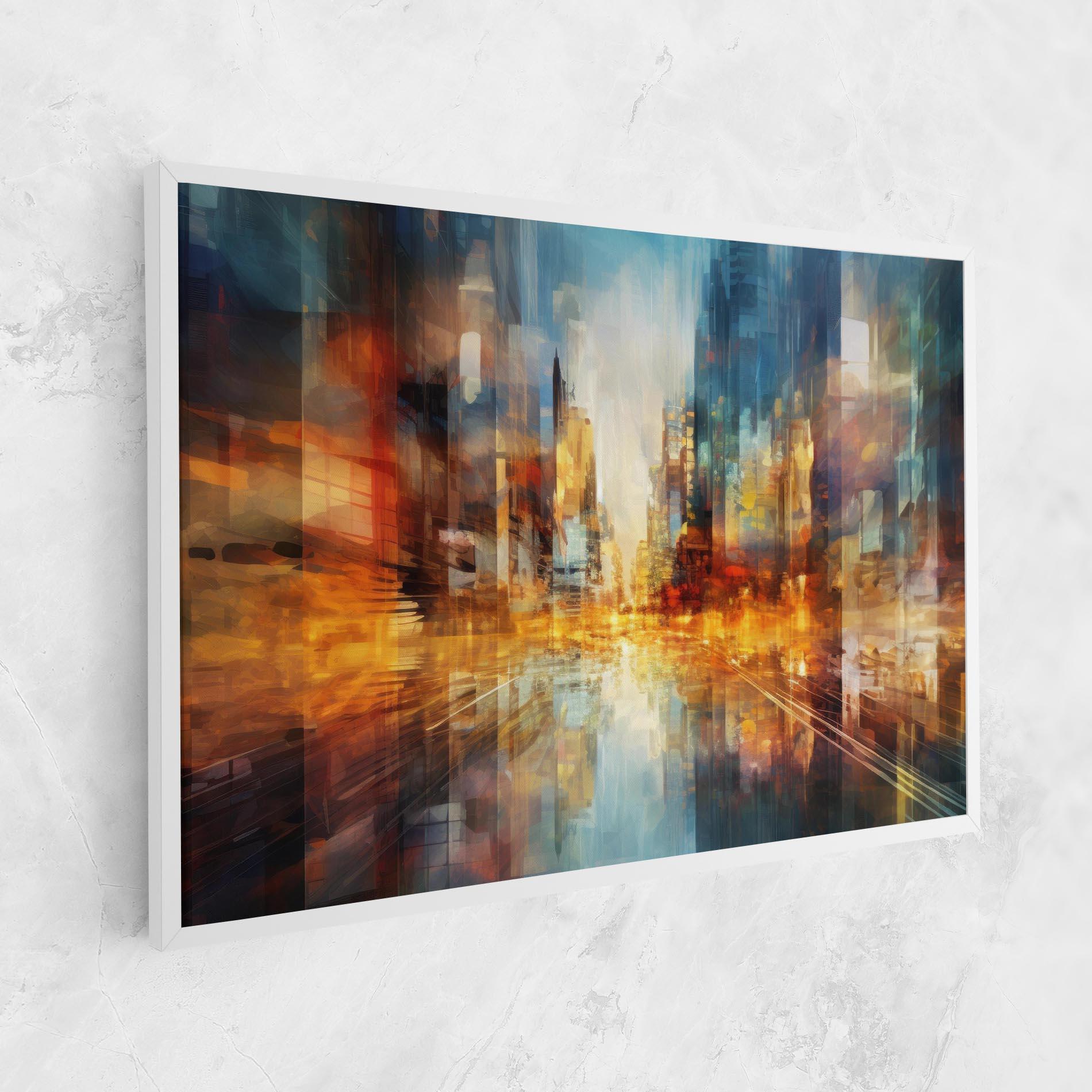 Leinwandbild Orange Lights City mockup 1