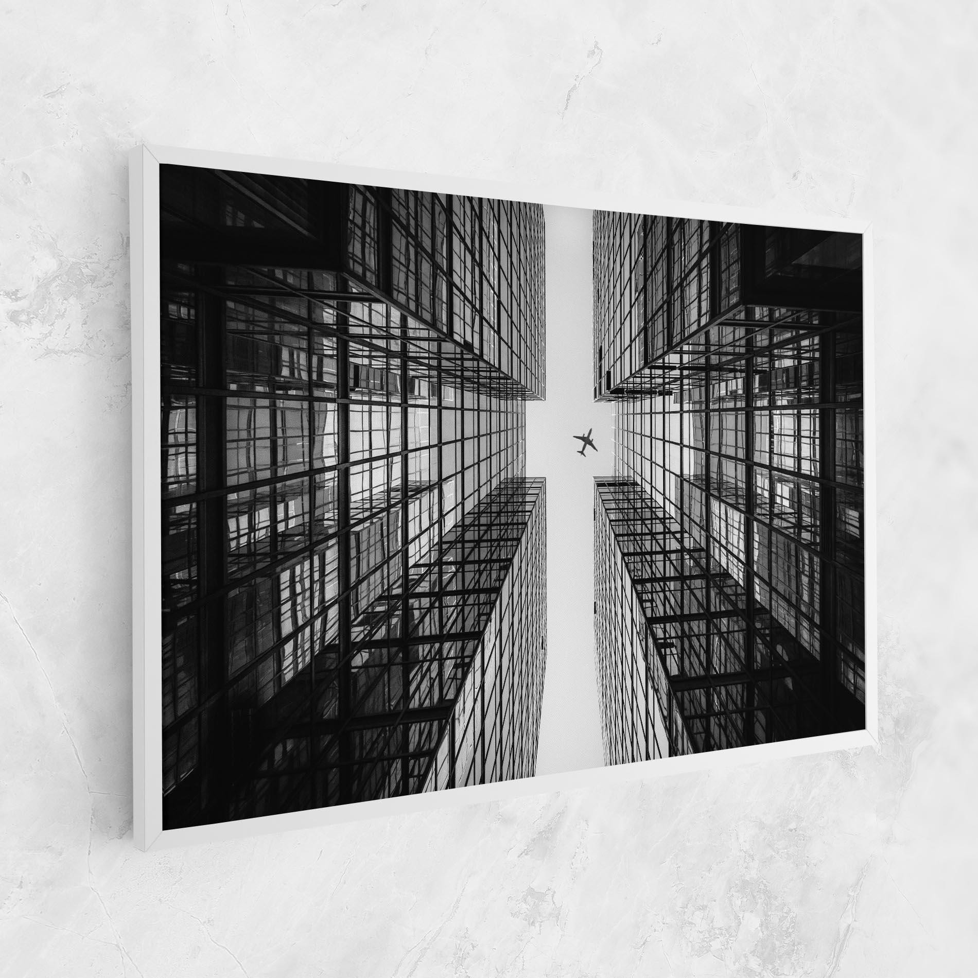 Leinwandbild Plane Grey Building mockup 1