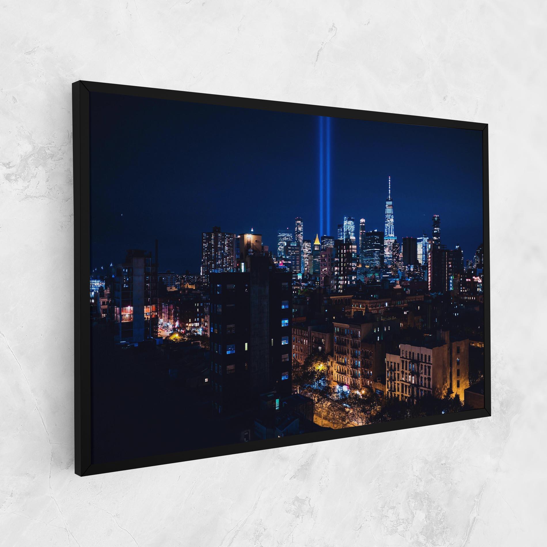 Leinwandbild Blue Light City mockup 1