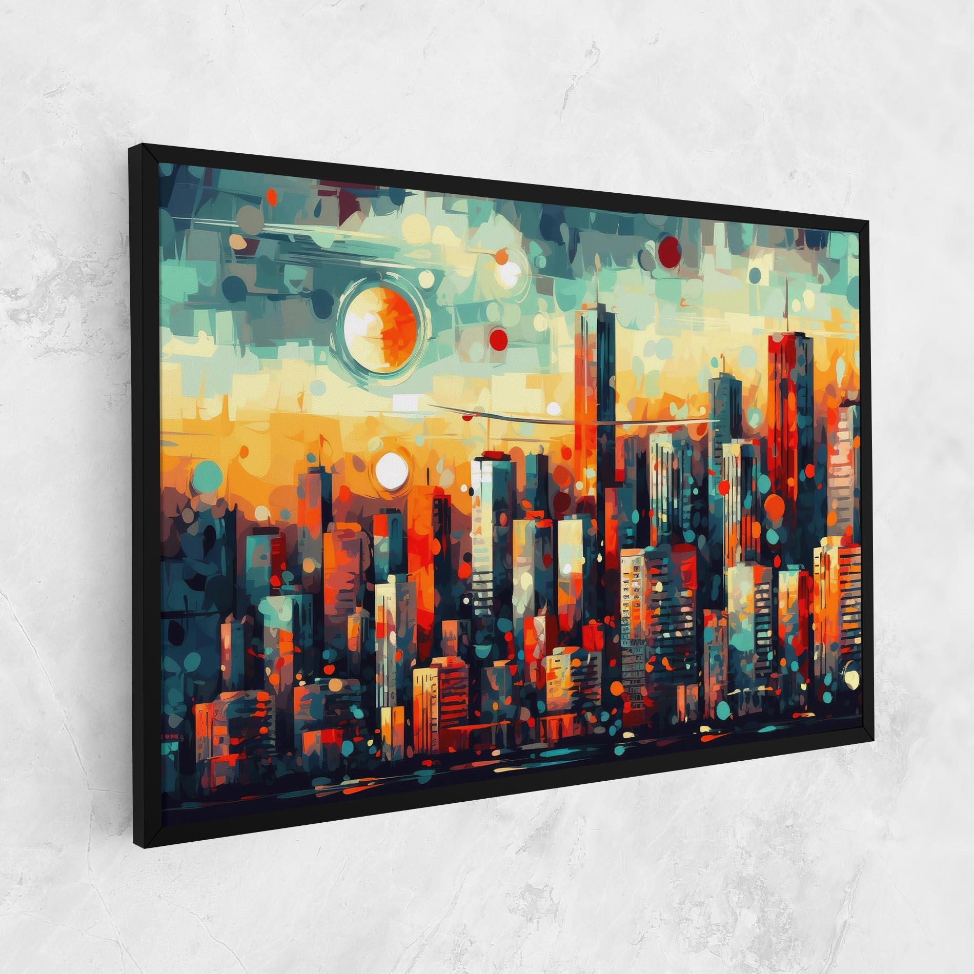 Leinwandbild Colorful City Painting mockup 1