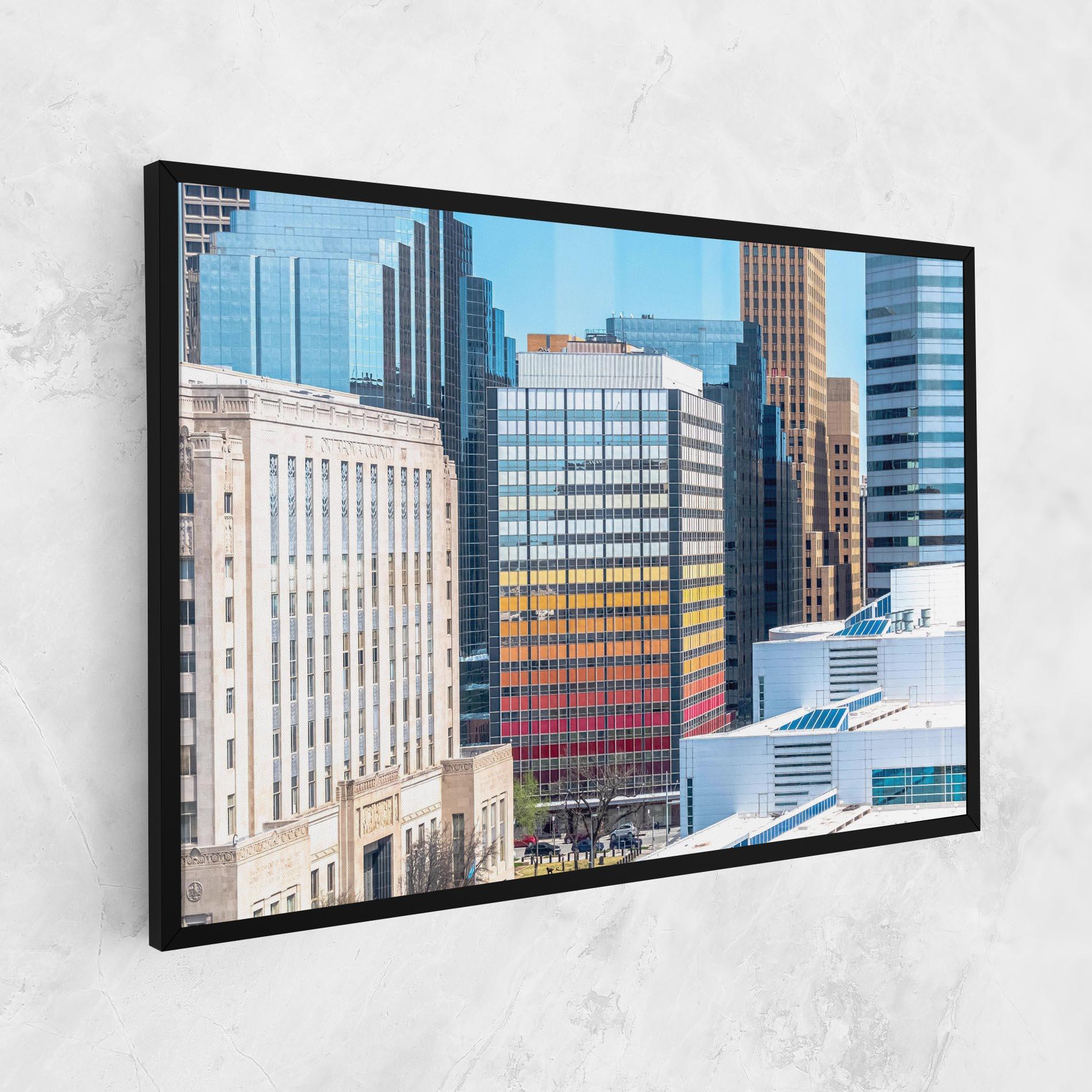 Leinwandbild Colorful Urban Building mockup 1