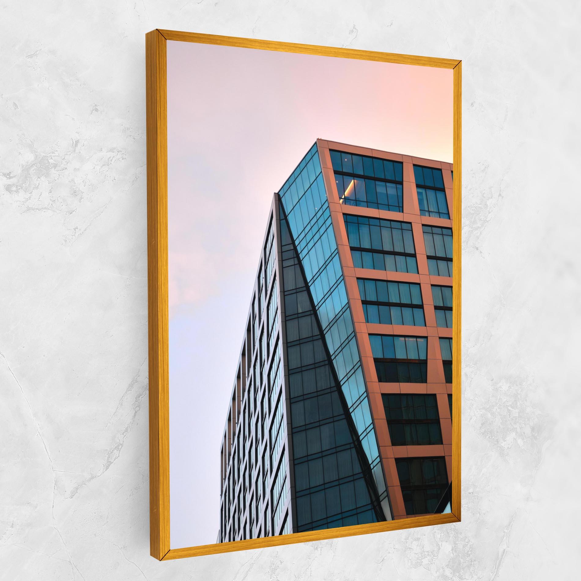 Leinwandbild Blue Glass Building mockup 1
