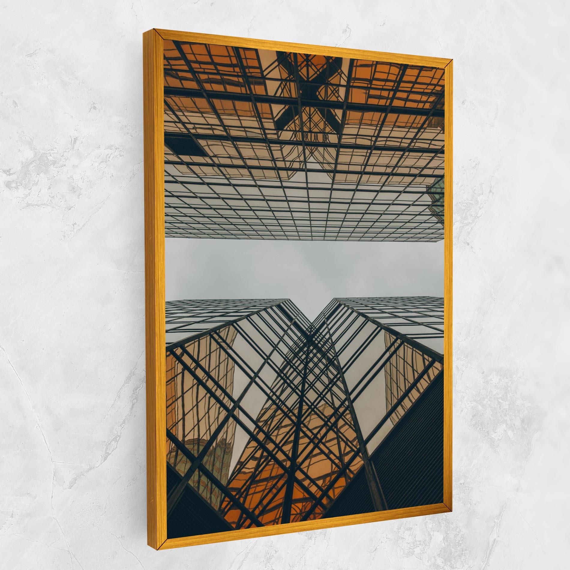 Leinwandbild Orange Glass Building mockup 1