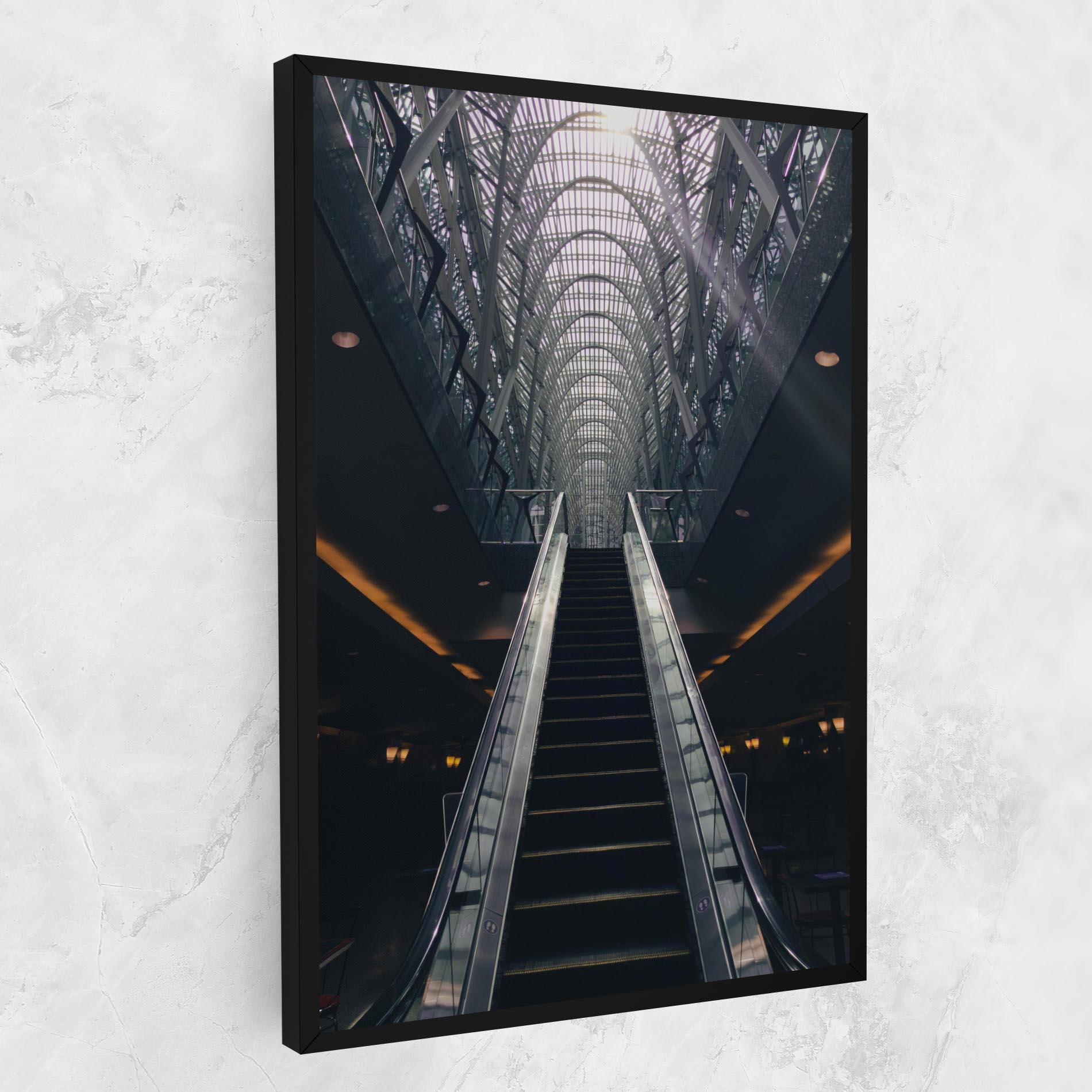 Leinwandbild Grey Stairs Building mockup 1