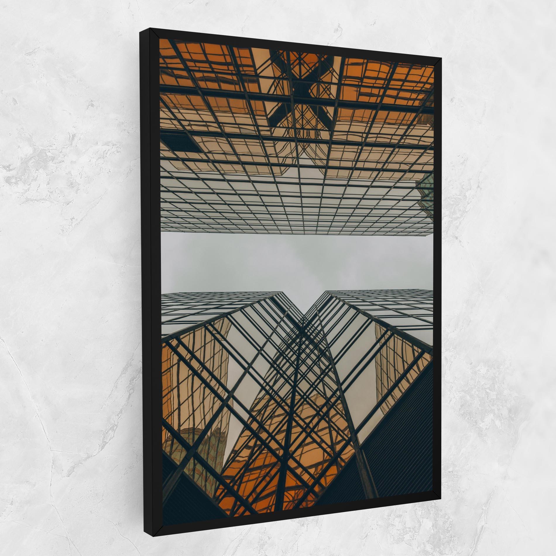 Leinwandbild Orange Glass Building mockup 1