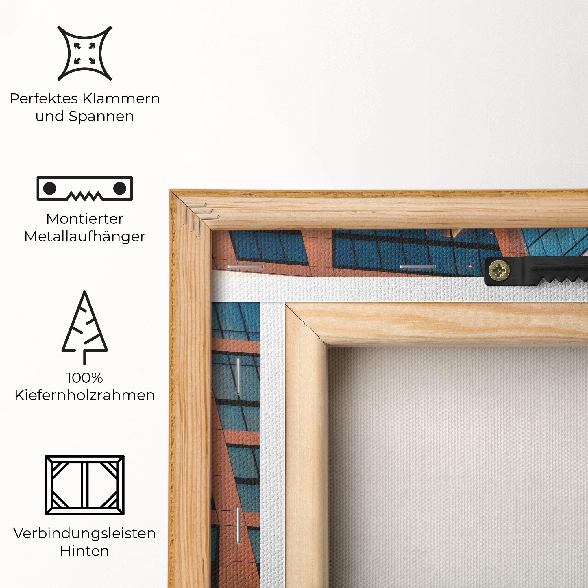 Leinwandbild Blue Glass Building mockup 5