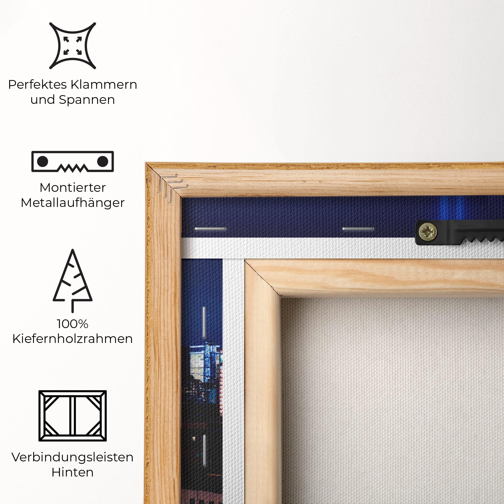 Leinwandbild Blue Light City mockup 5