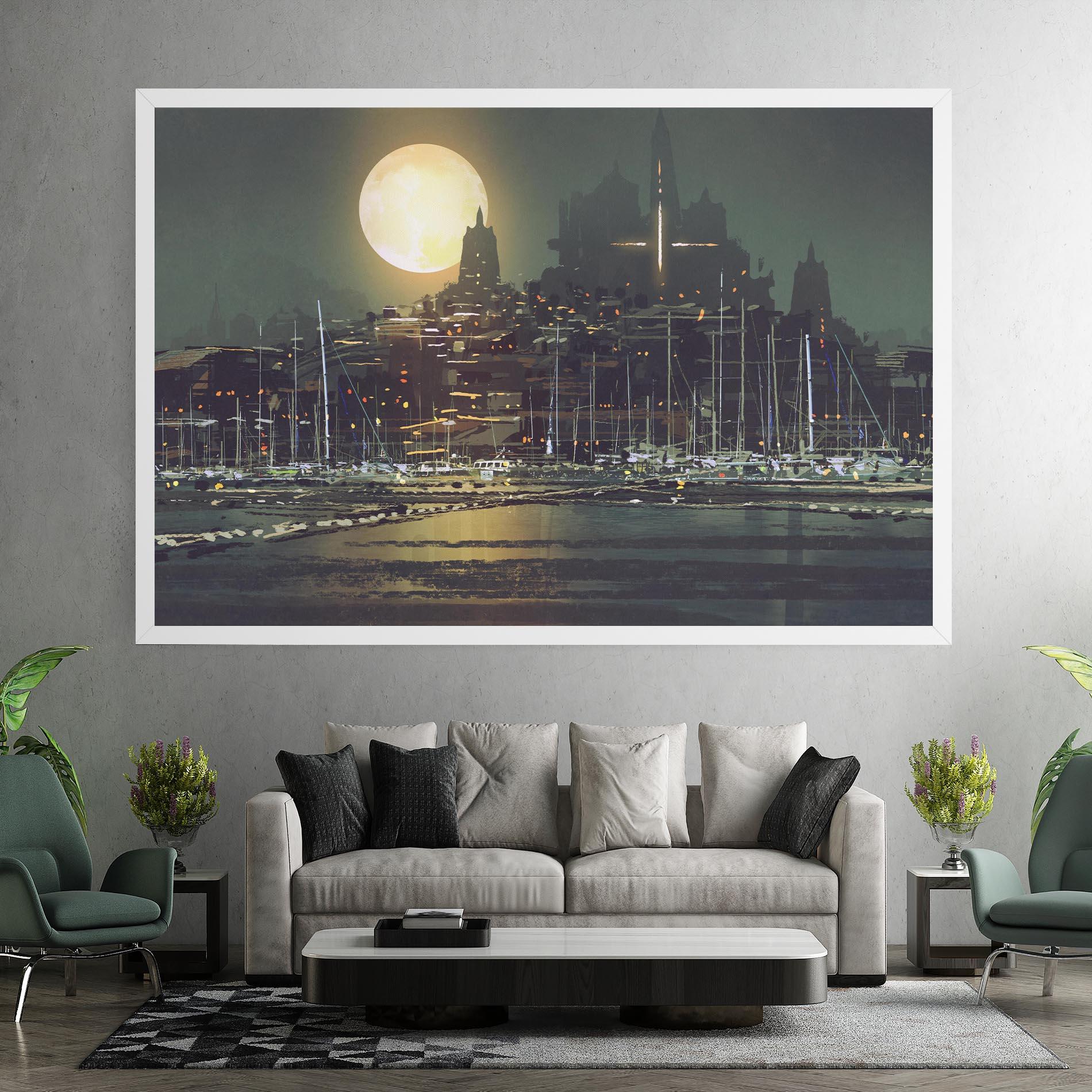 Leinwandbild City Port mockup 7