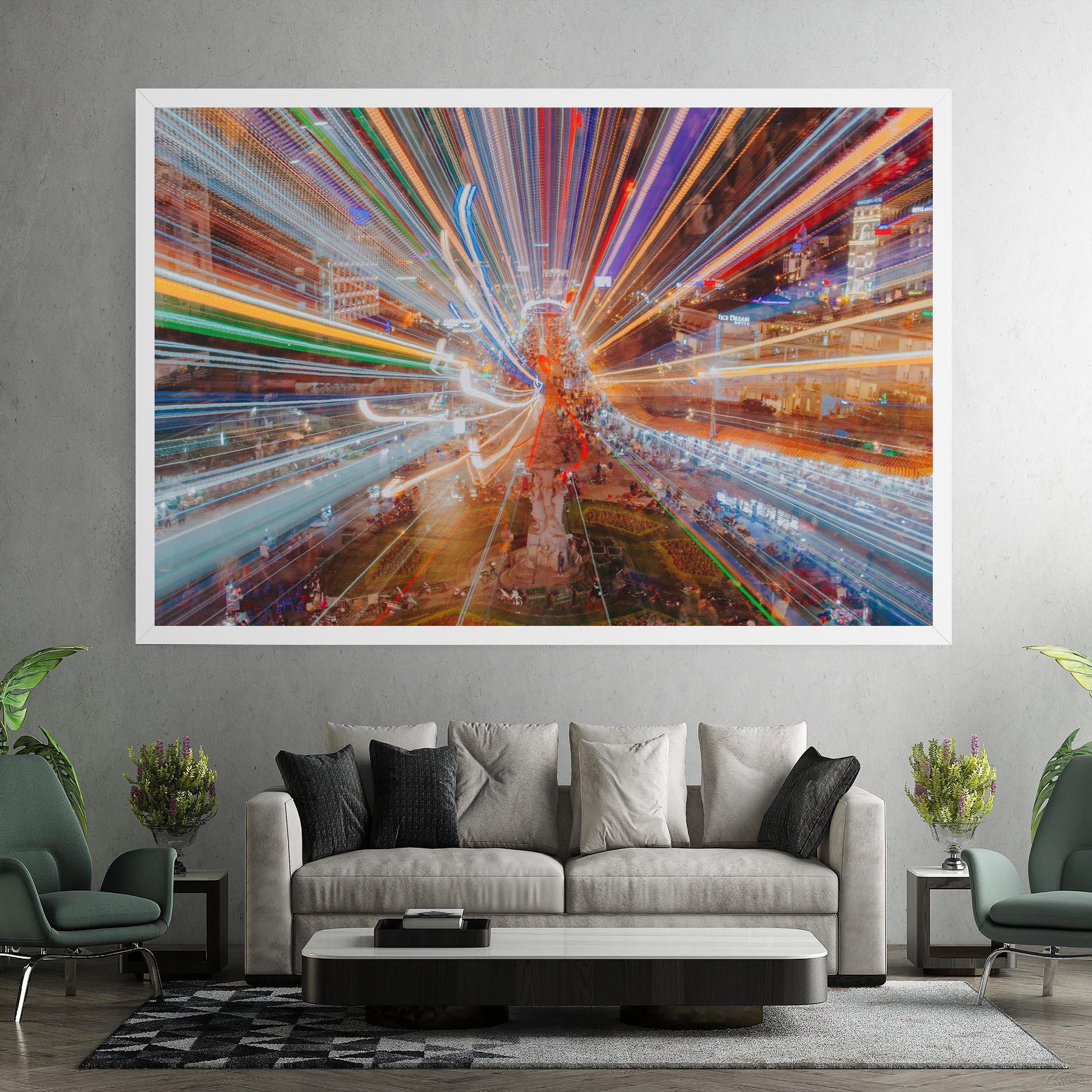 Leinwandbild Colorful Light City mockup 7