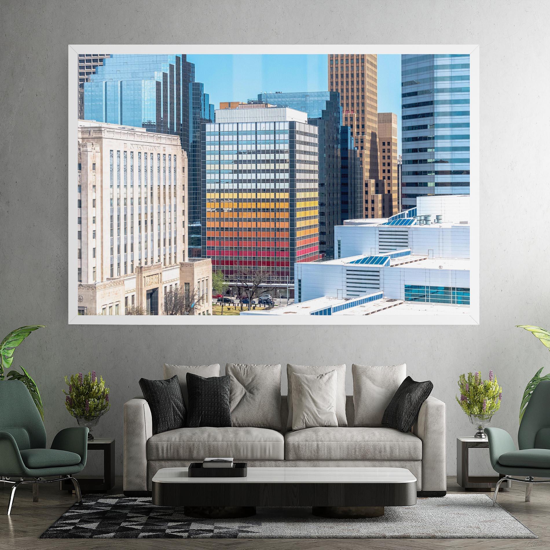 Leinwandbild Colorful Urban Building mockup 7