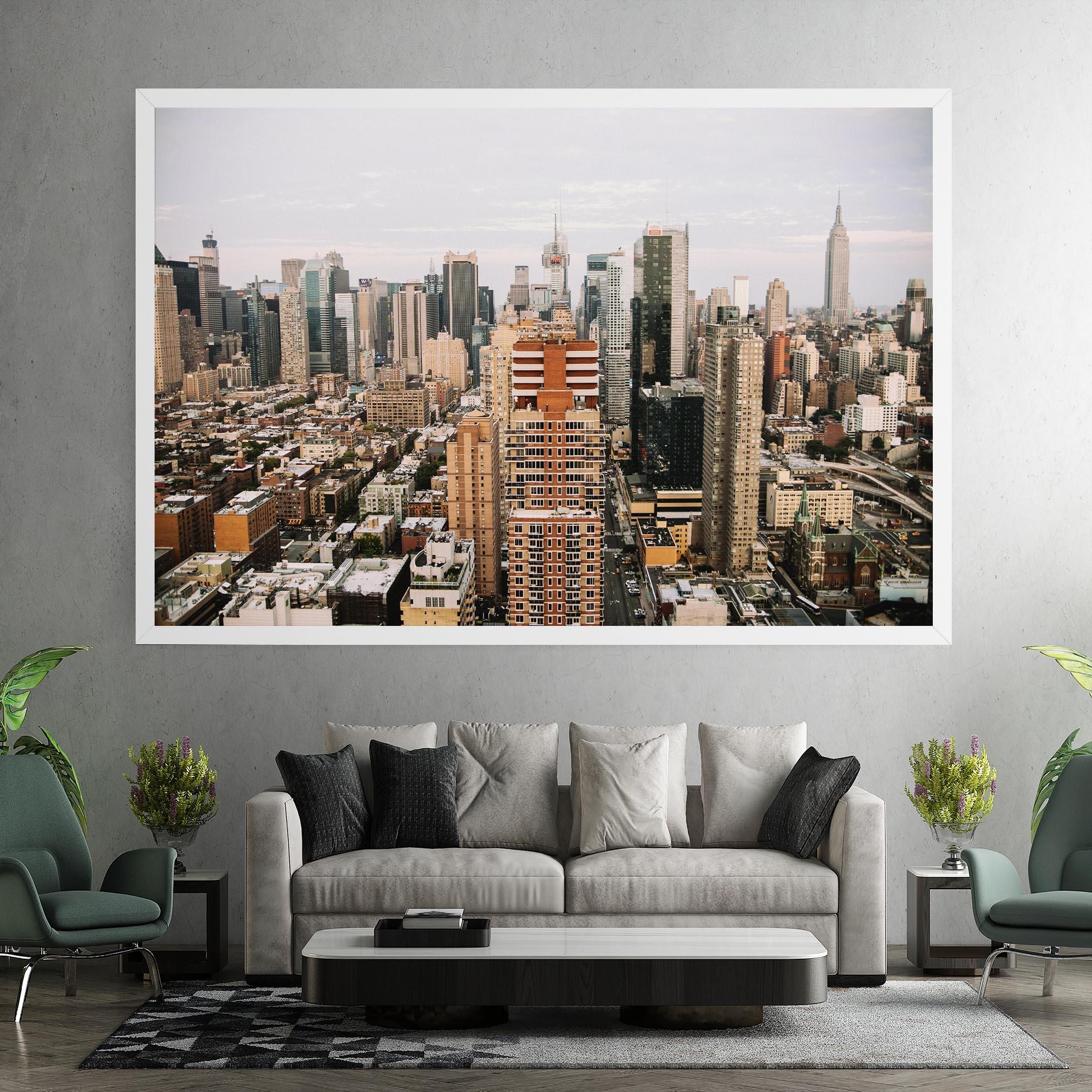 Leinwandbild Cream Orange Building mockup 7