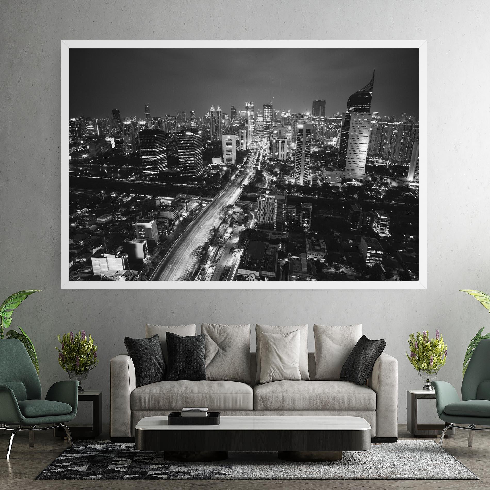 Leinwandbild Grey Lights City mockup 7