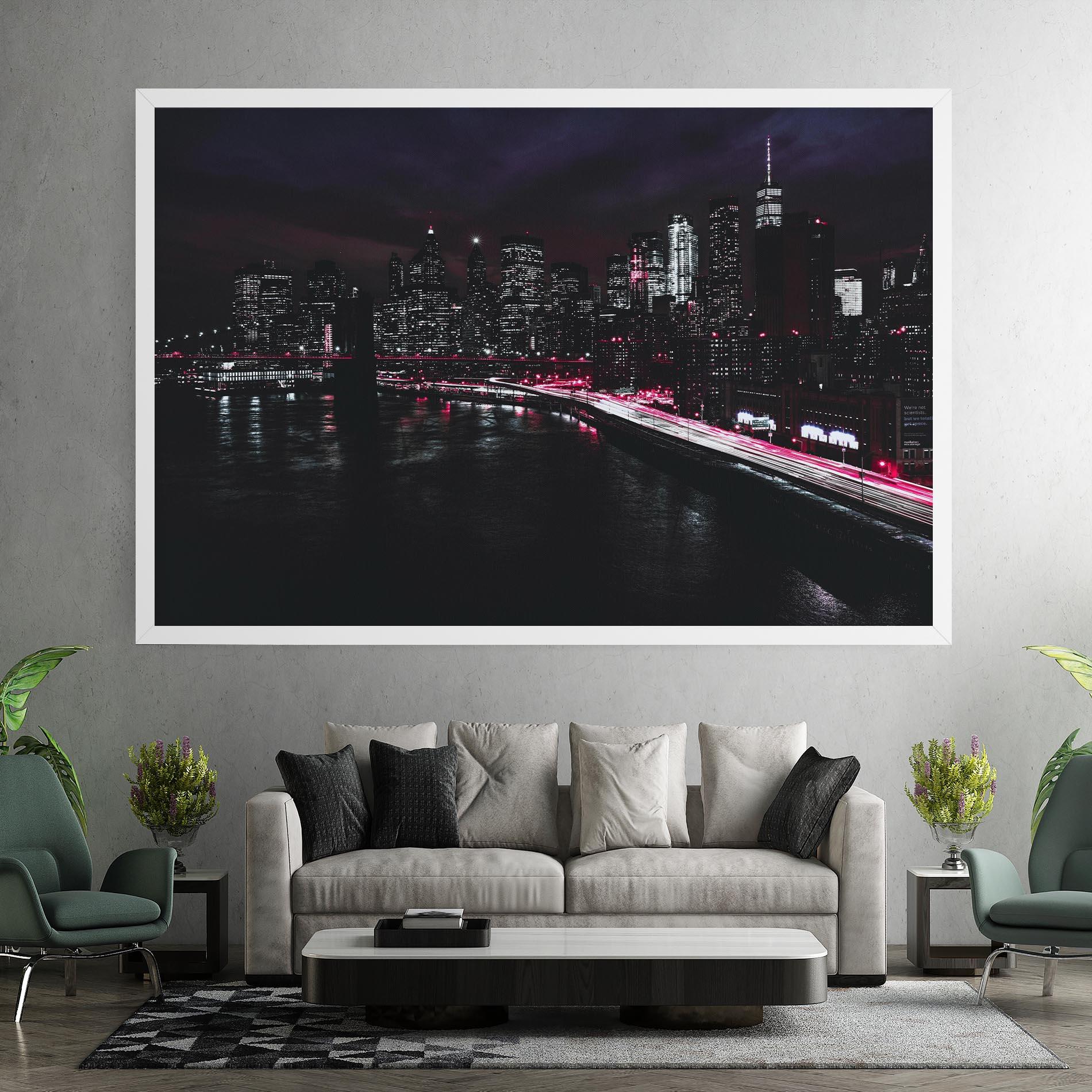 Leinwandbild Pink Light City mockup 7