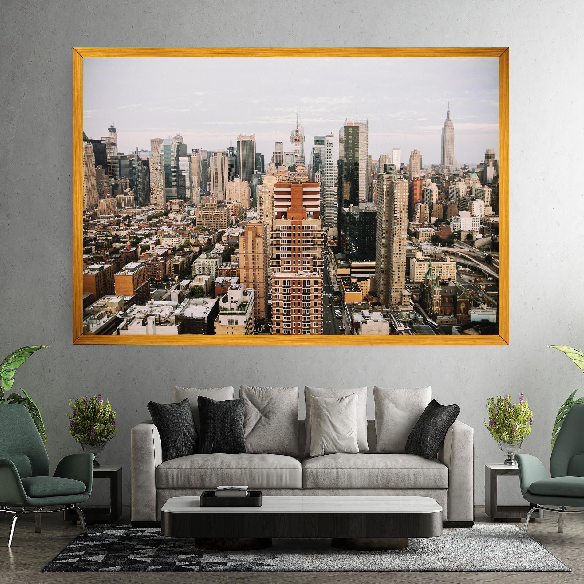 Leinwandbild Cream Orange Building mockup 7