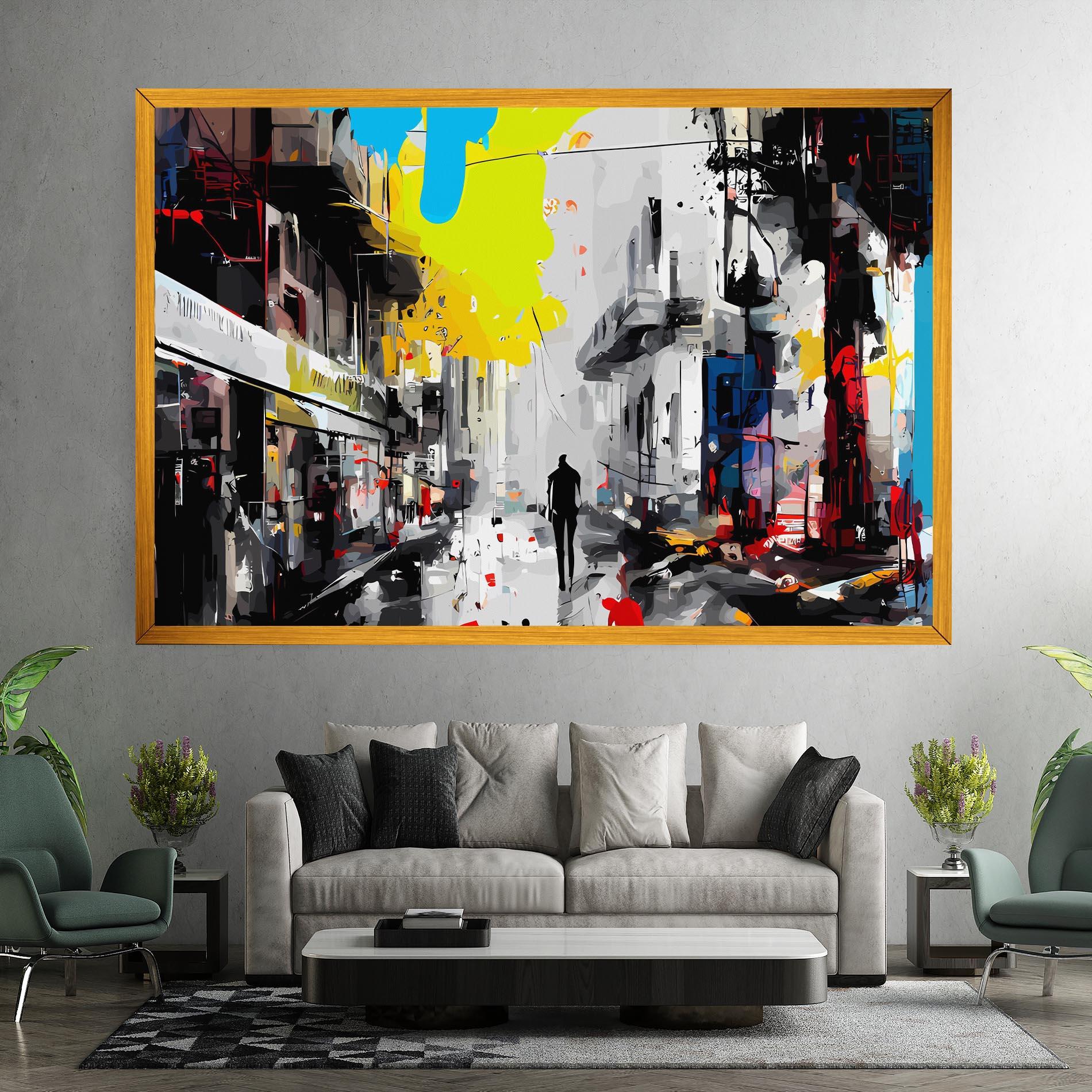 Leinwandbild Grunge City Art mockup 7