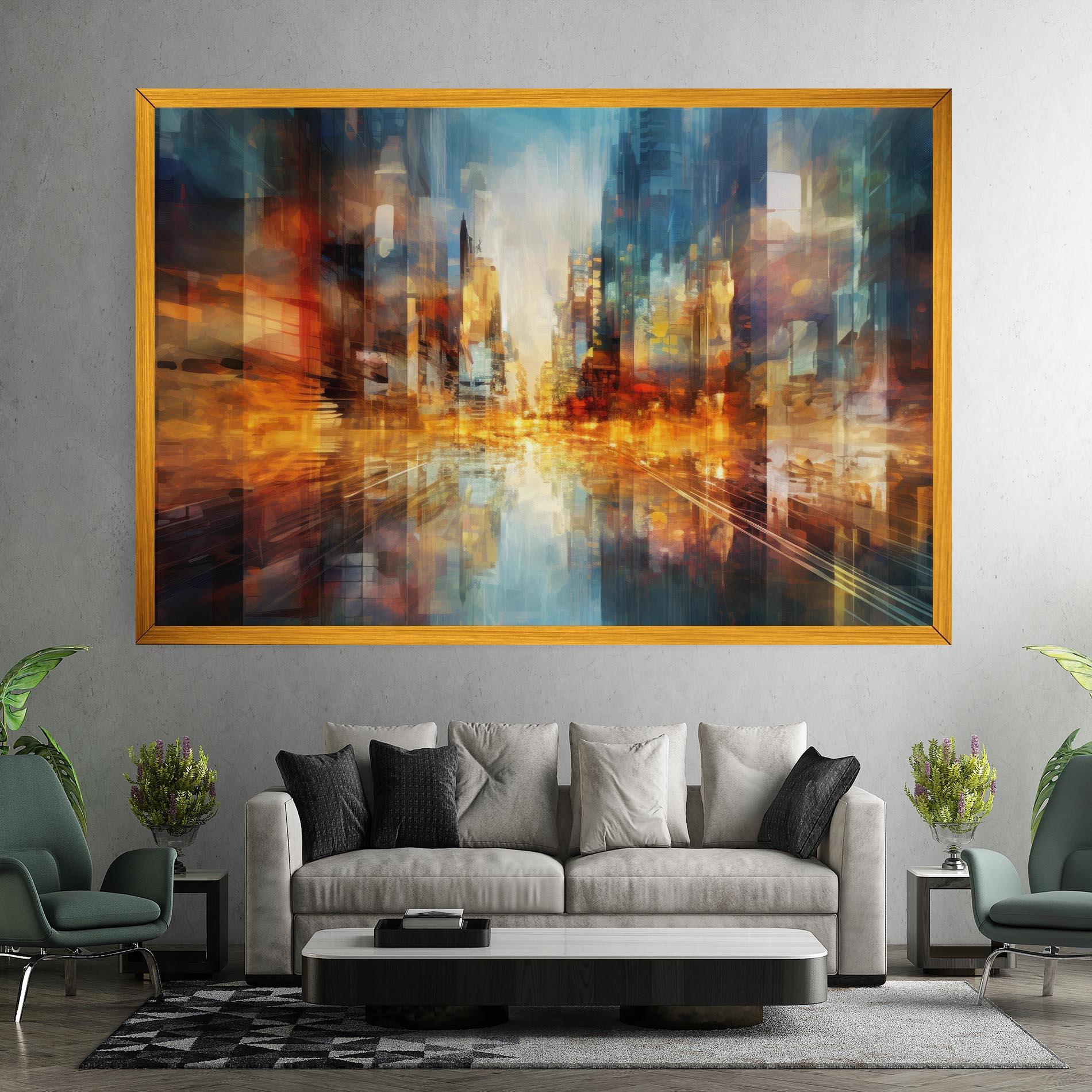 Leinwandbild Orange Lights City mockup 7