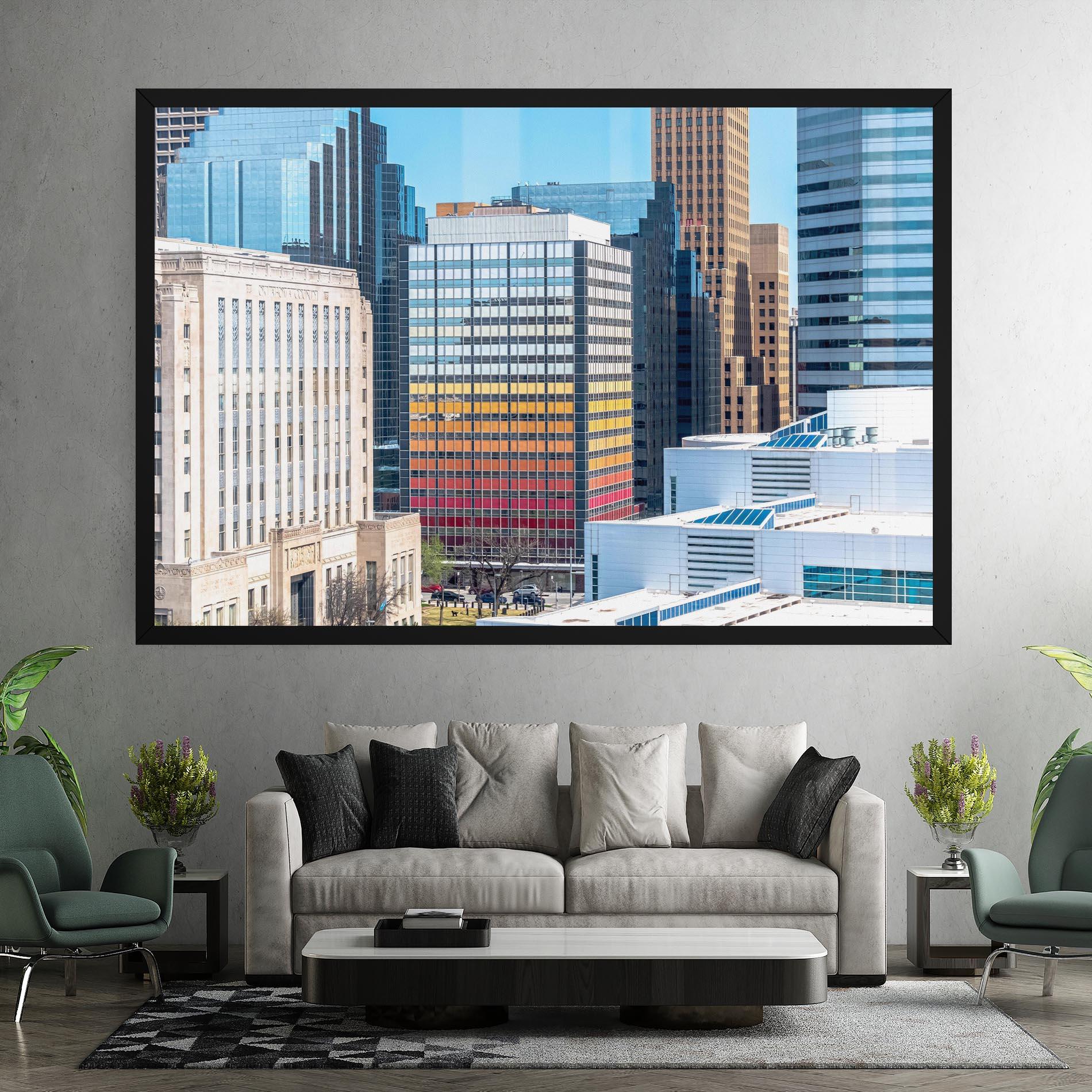 Leinwandbild Colorful Urban Building mockup 7