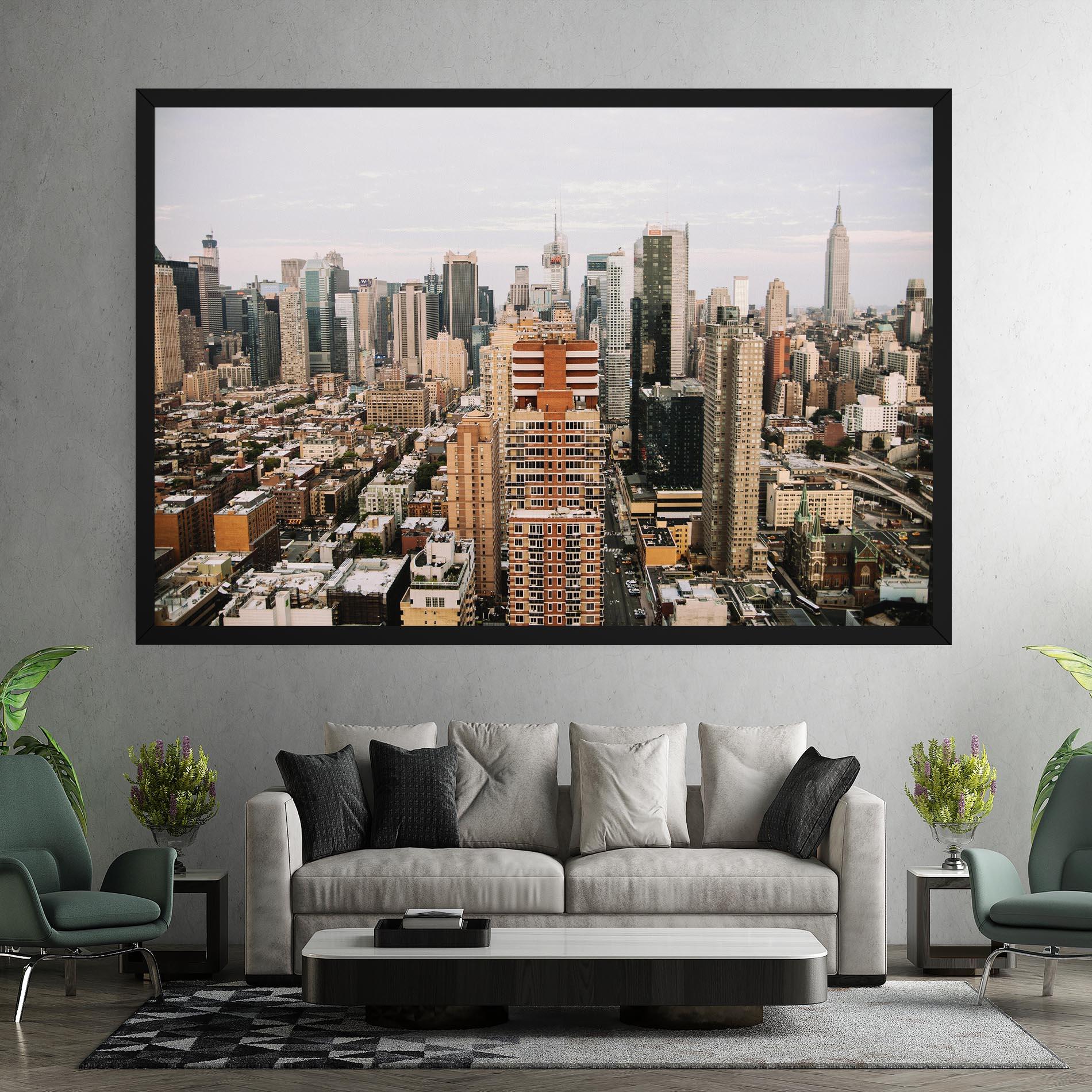 Leinwandbild Cream Orange Building mockup 7