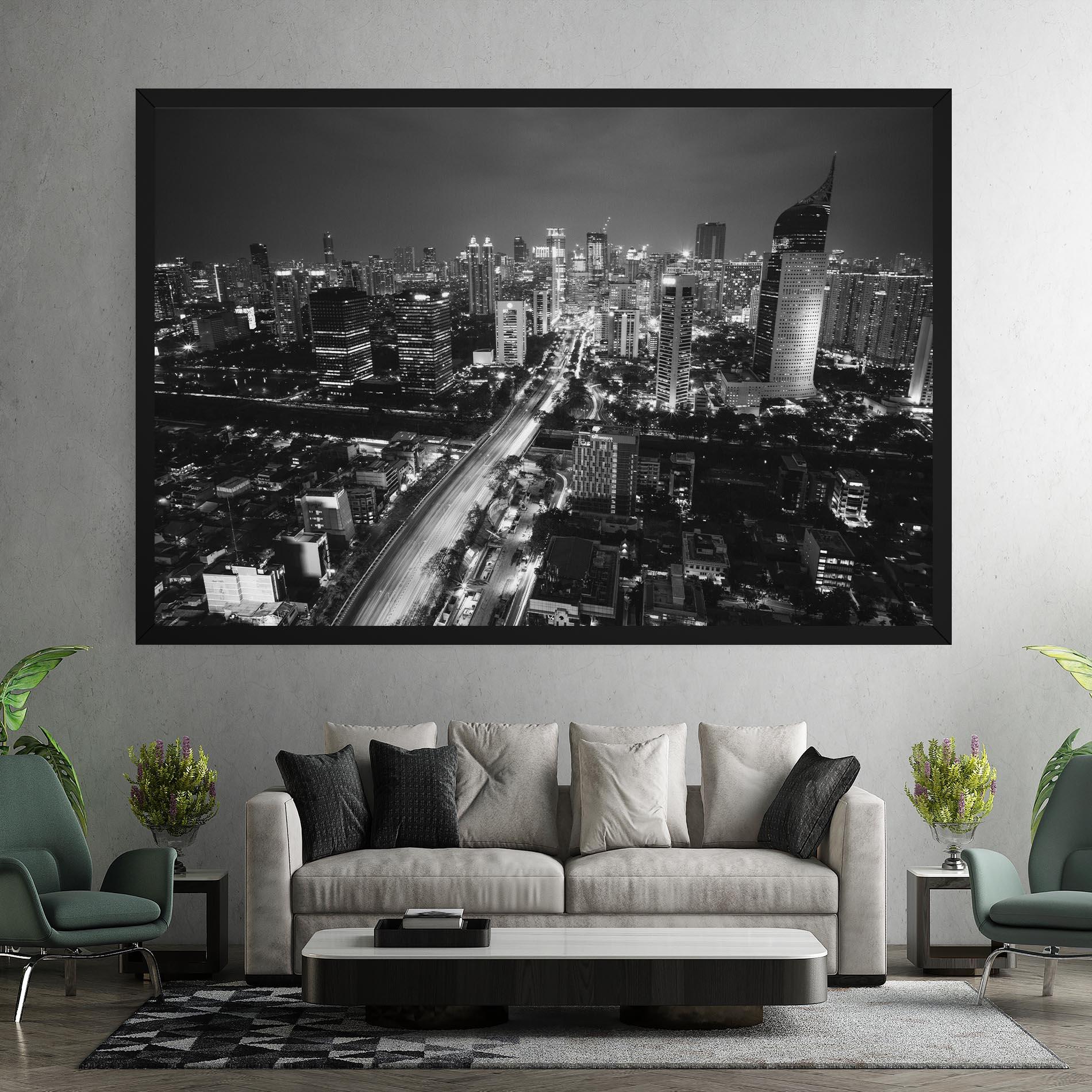 Leinwandbild Grey Lights City mockup 7