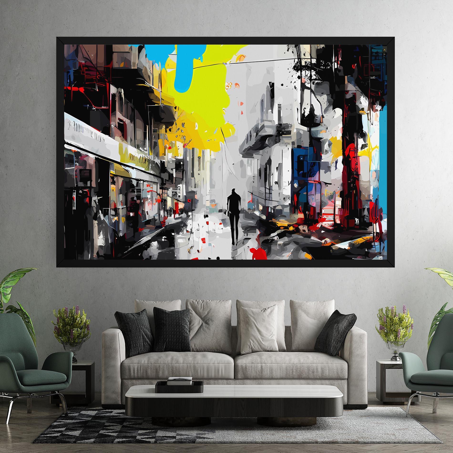 Leinwandbild Grunge City Art mockup 7