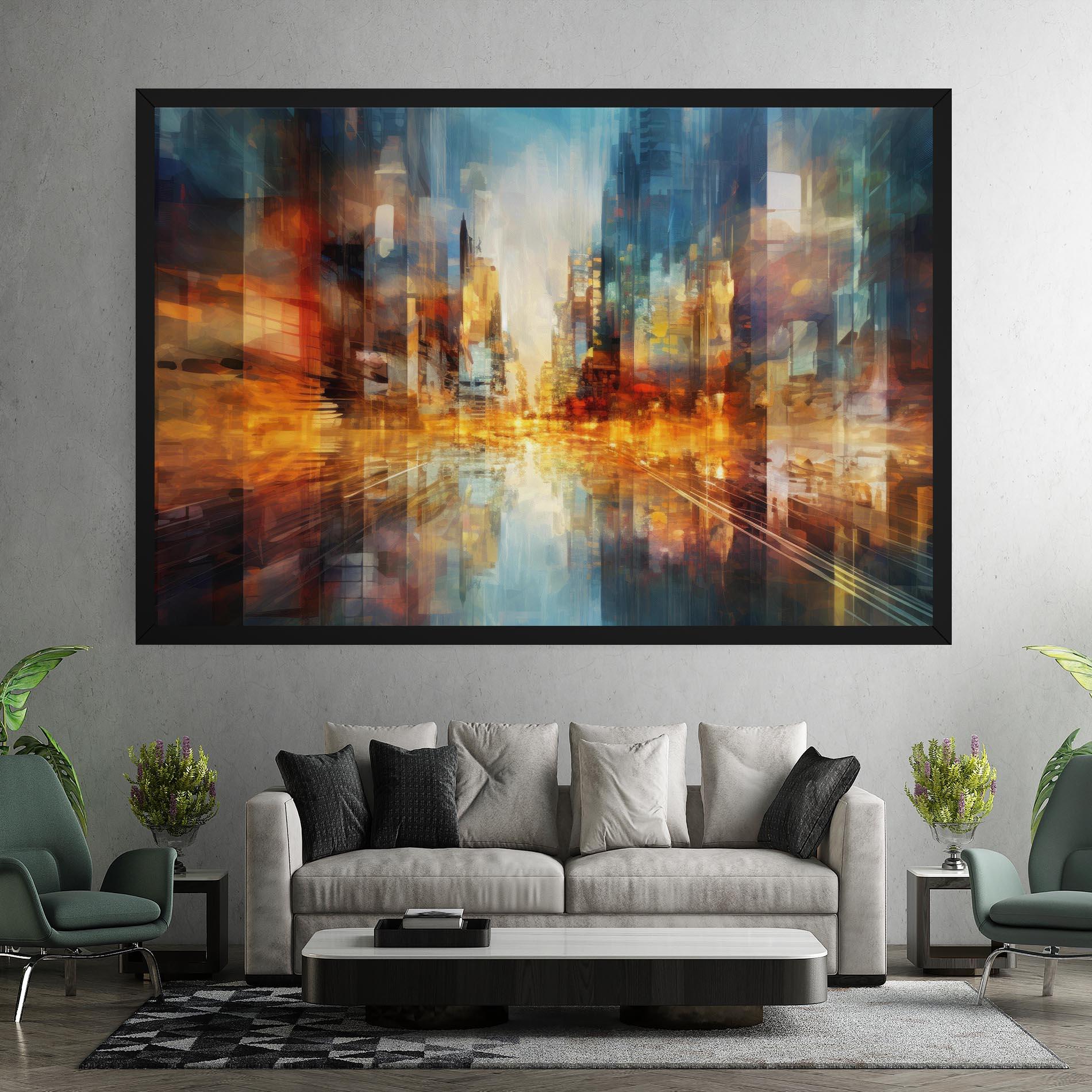 Leinwandbild Orange Lights City mockup 7