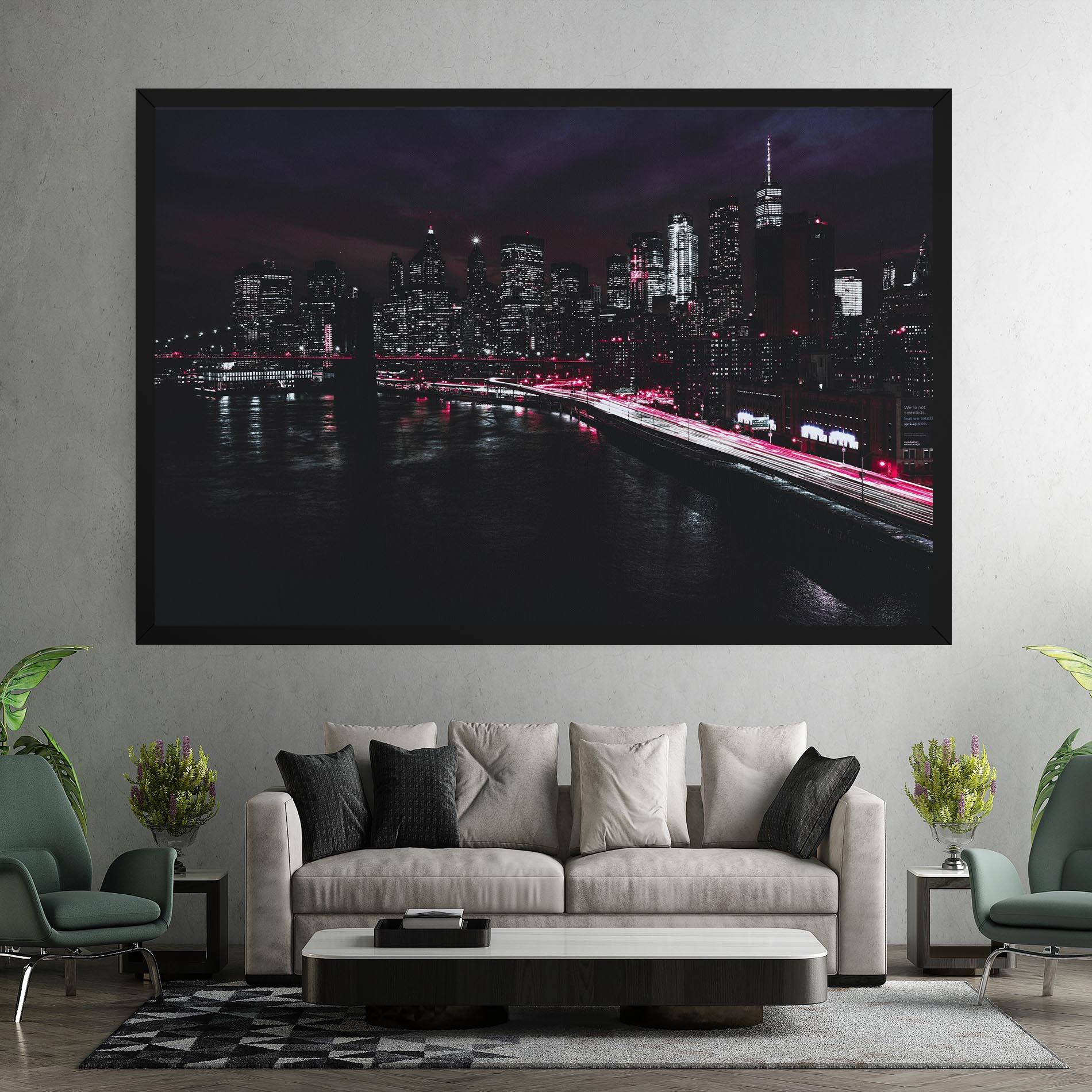 Leinwandbild Pink Light City mockup 7