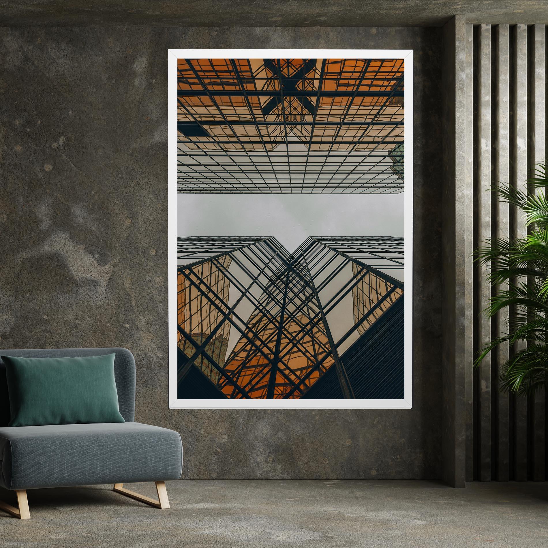 Leinwandbild Orange Glass Building mockup 7