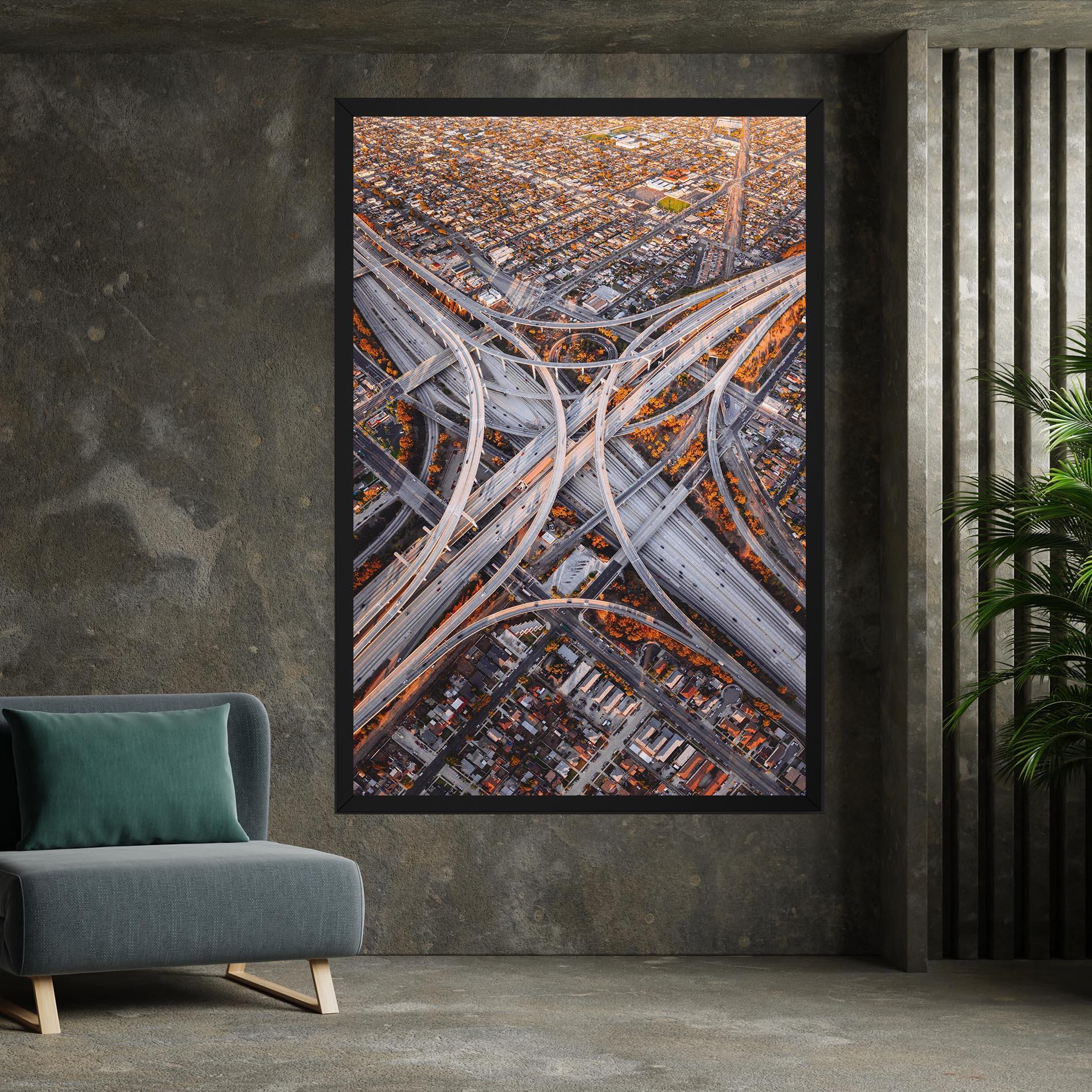 Leinwandbild Big Road City mockup 7