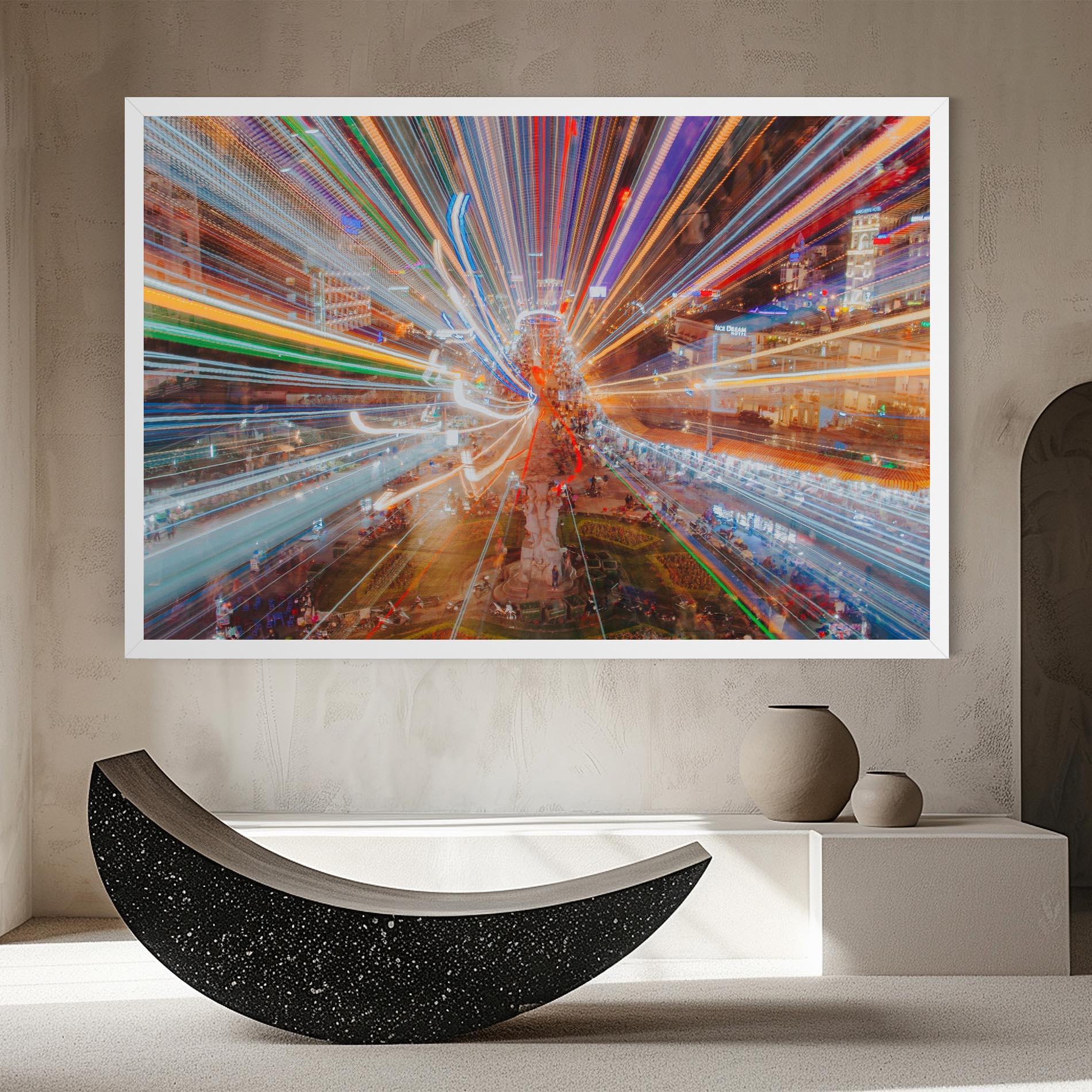 Leinwandbild Colorful Light City mockup 8