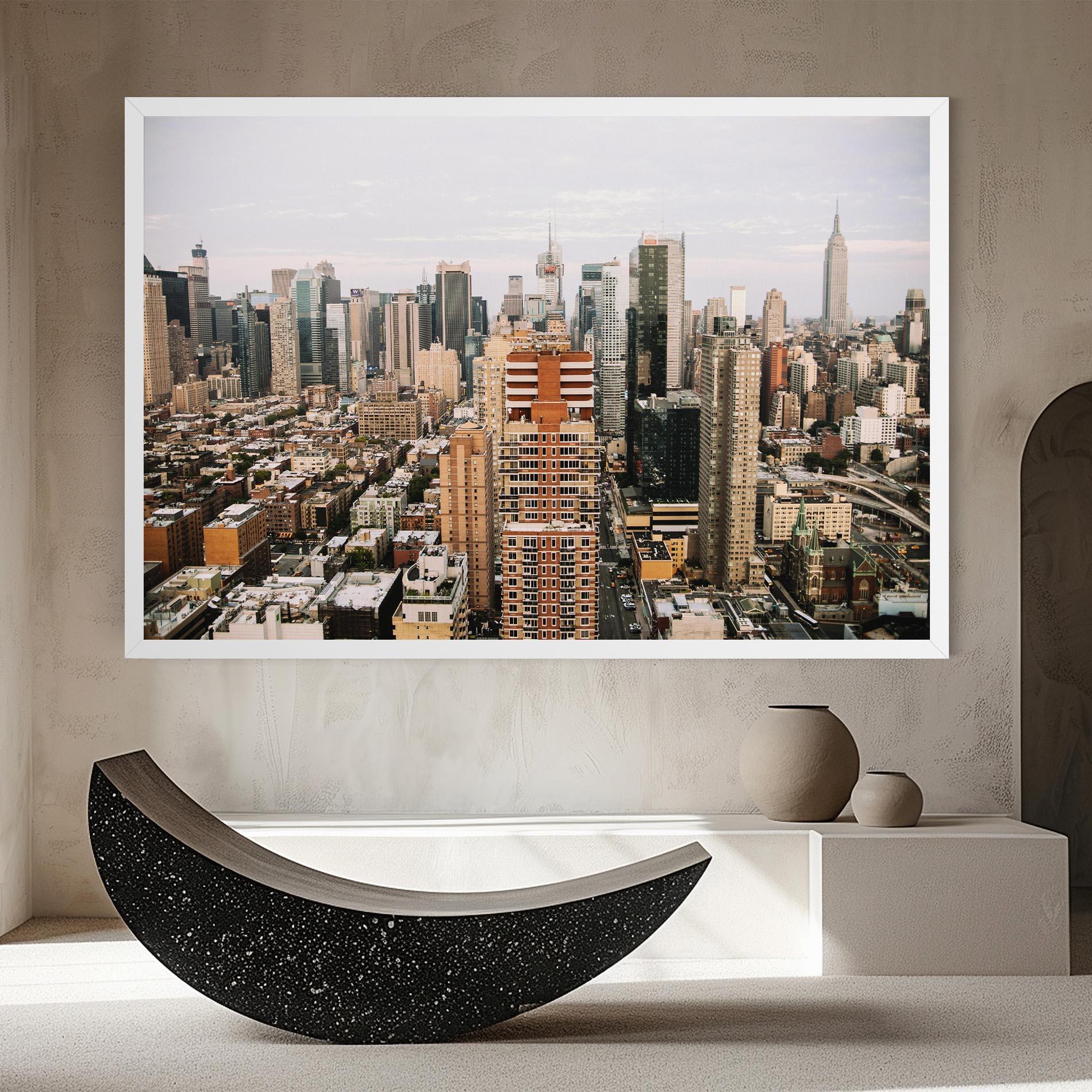 Leinwandbild Cream Orange Building mockup 8