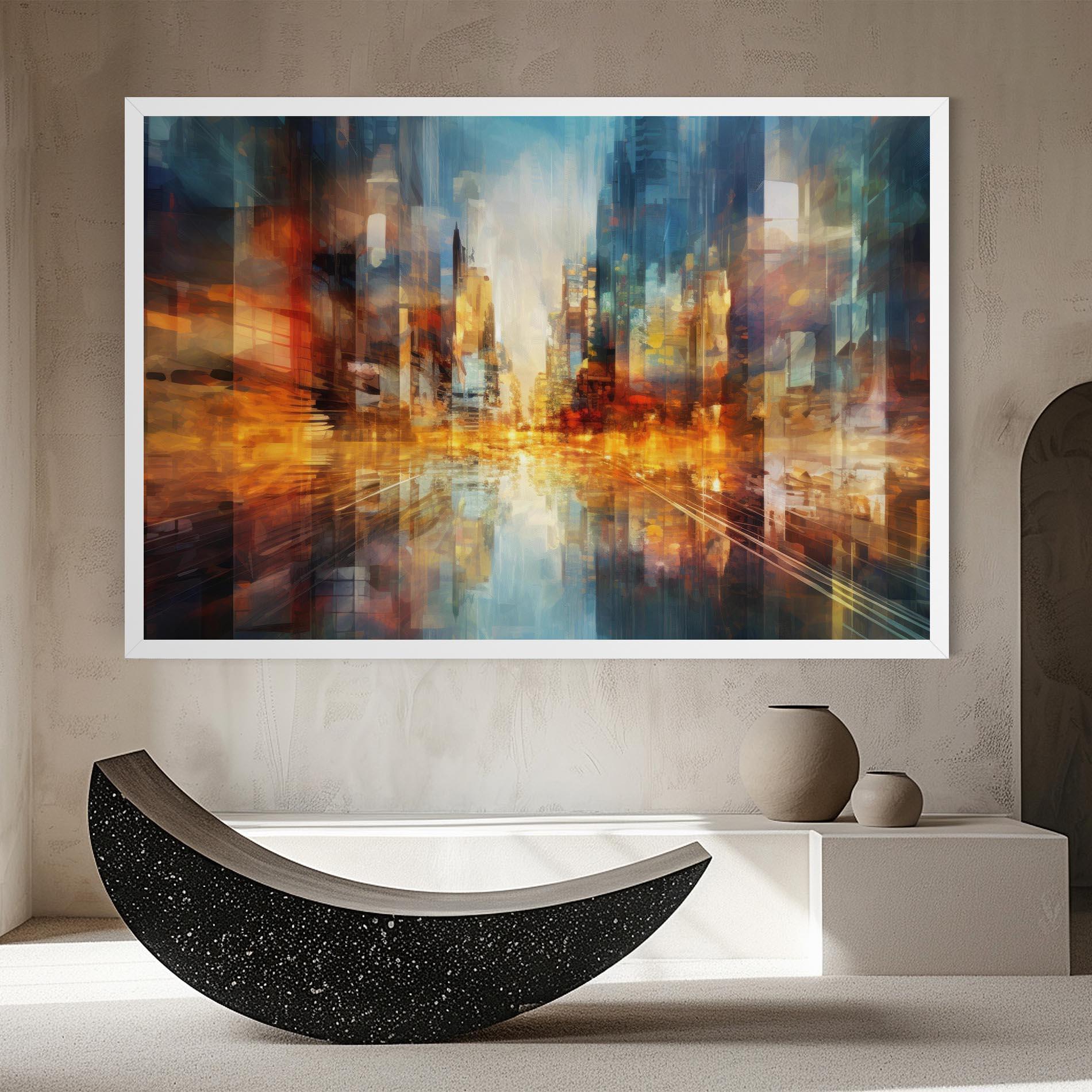 Leinwandbild Orange Lights City mockup 8