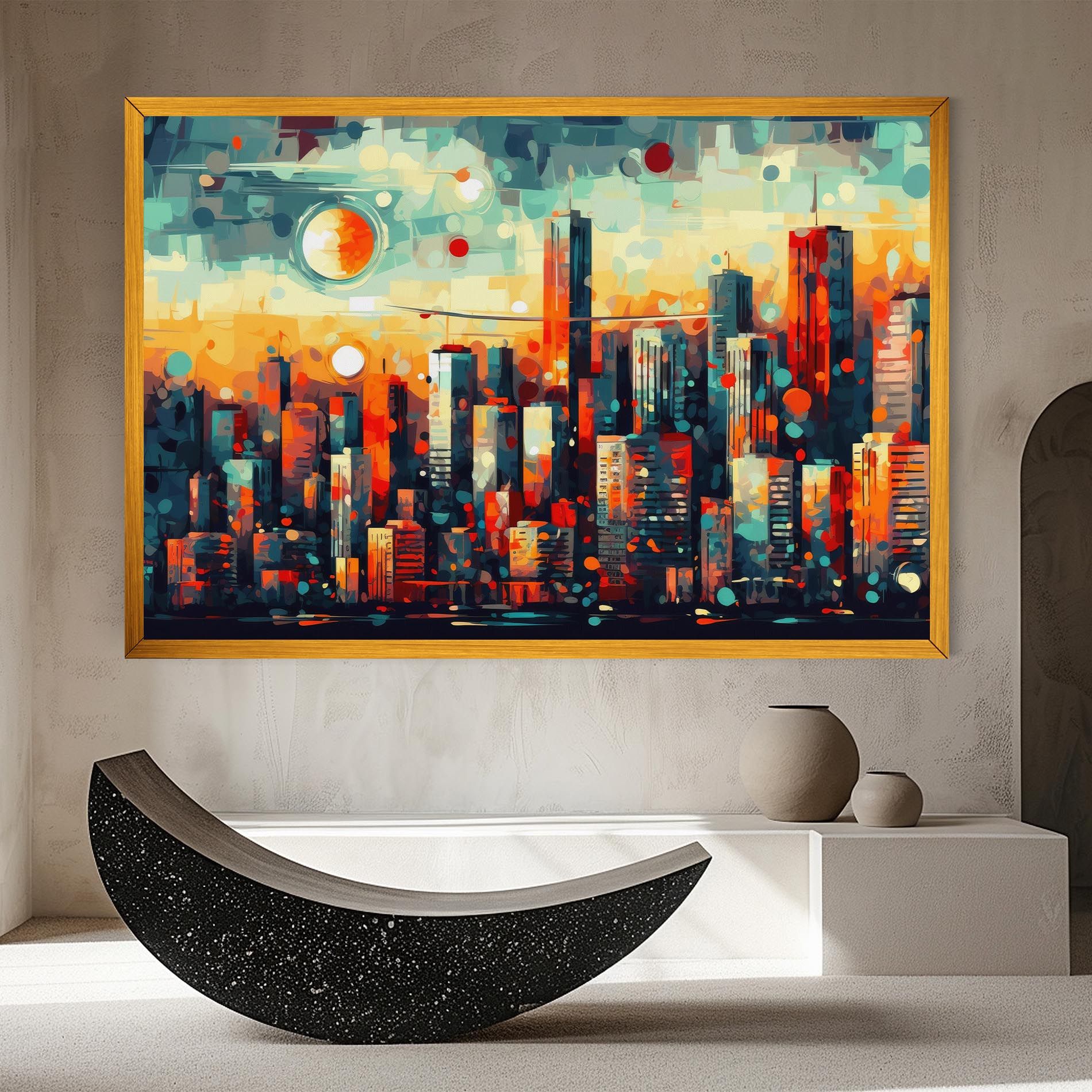 Colorful City Painting mockup 8