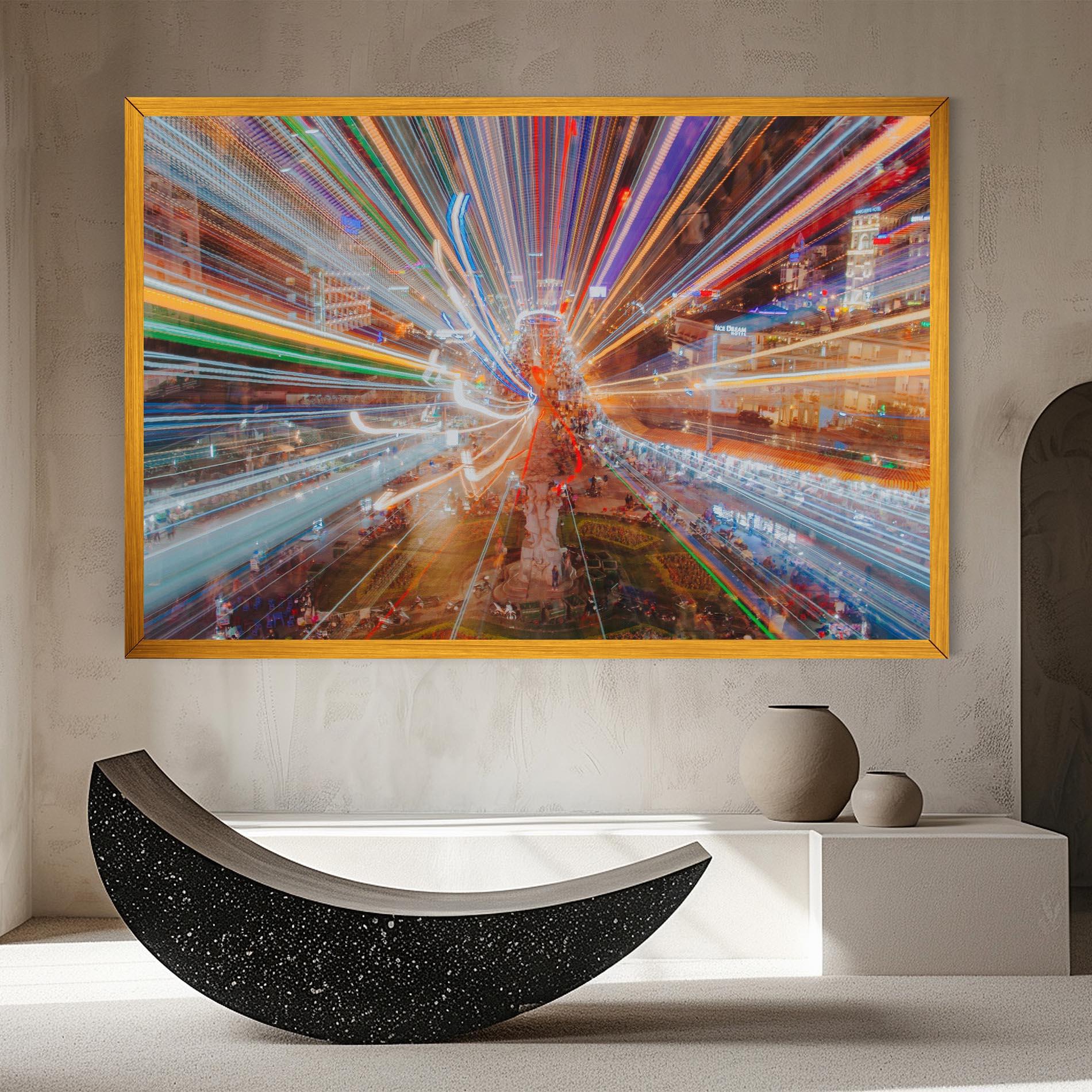 Leinwandbild Colorful Light City mockup 8