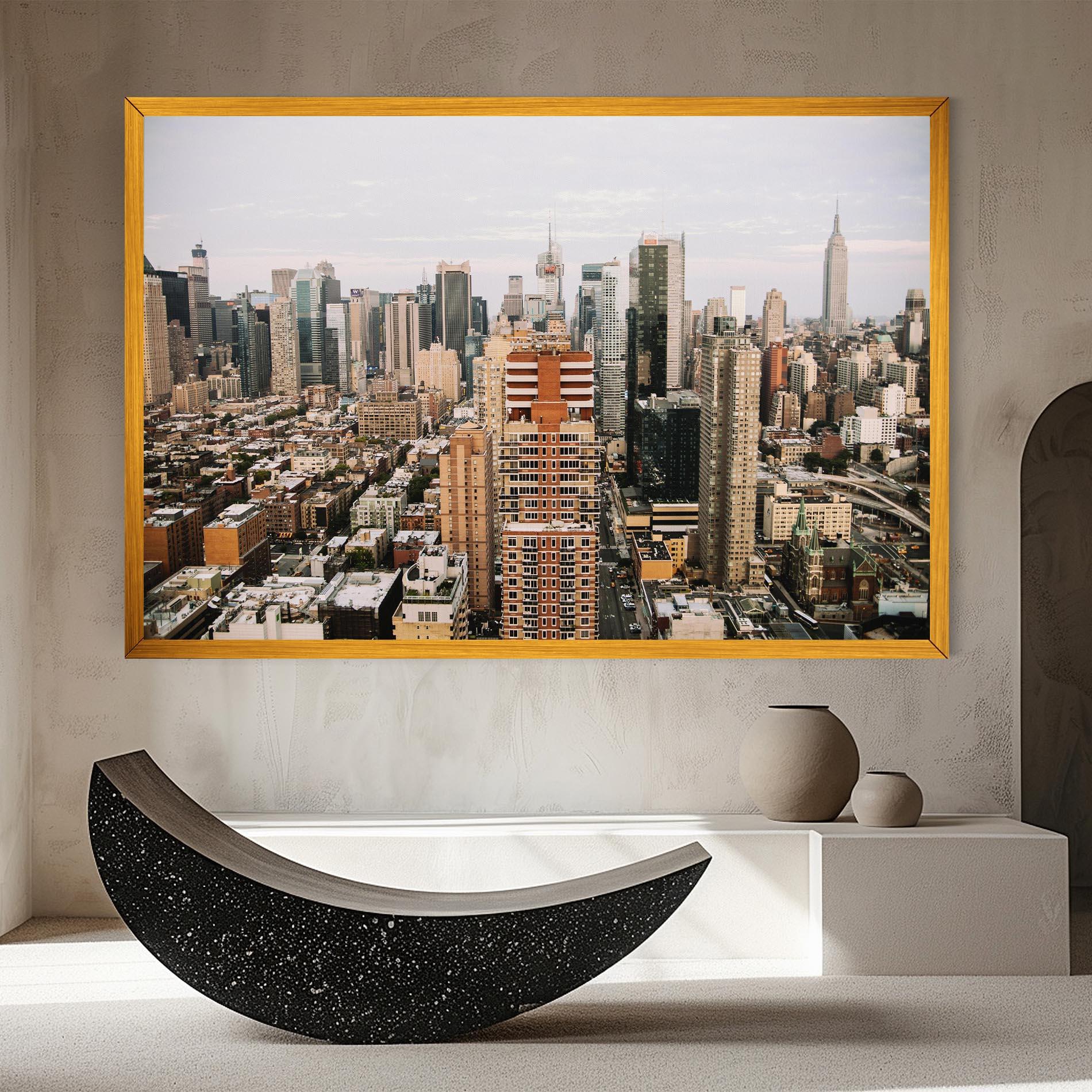 Leinwandbild Cream Orange Building mockup 8