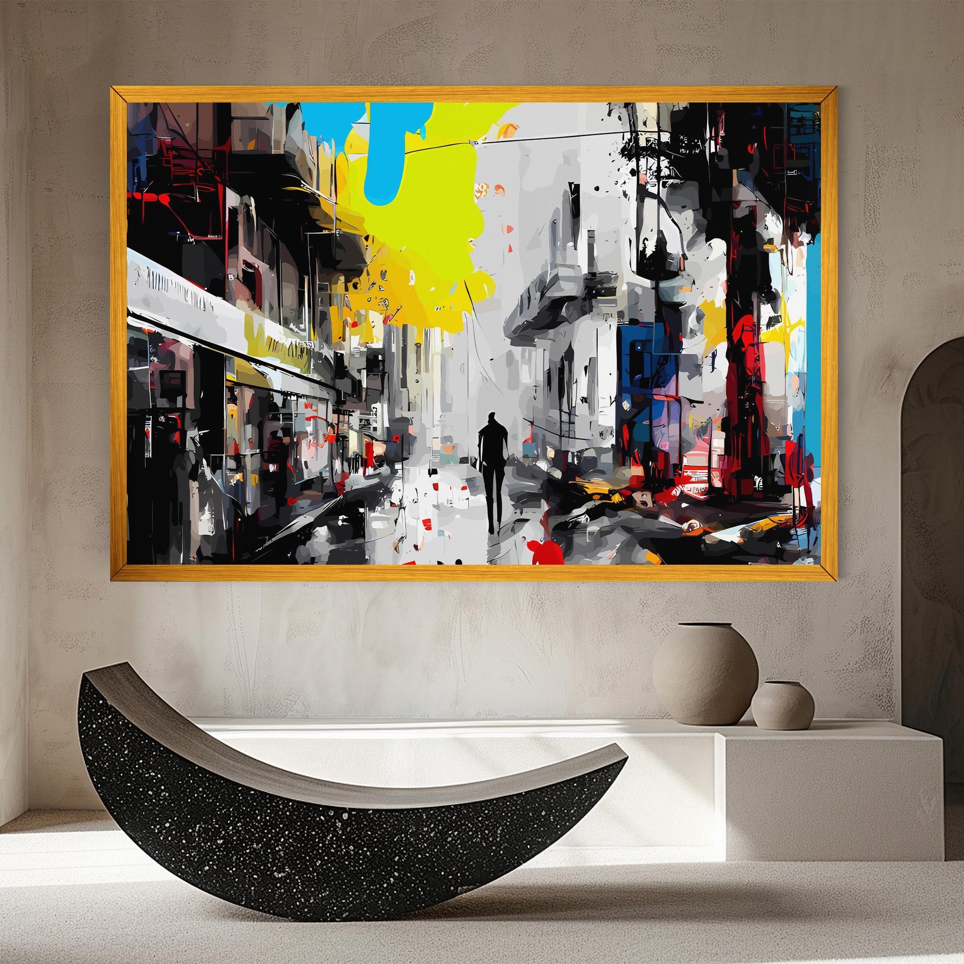 Leinwandbild Grunge City Art mockup 8