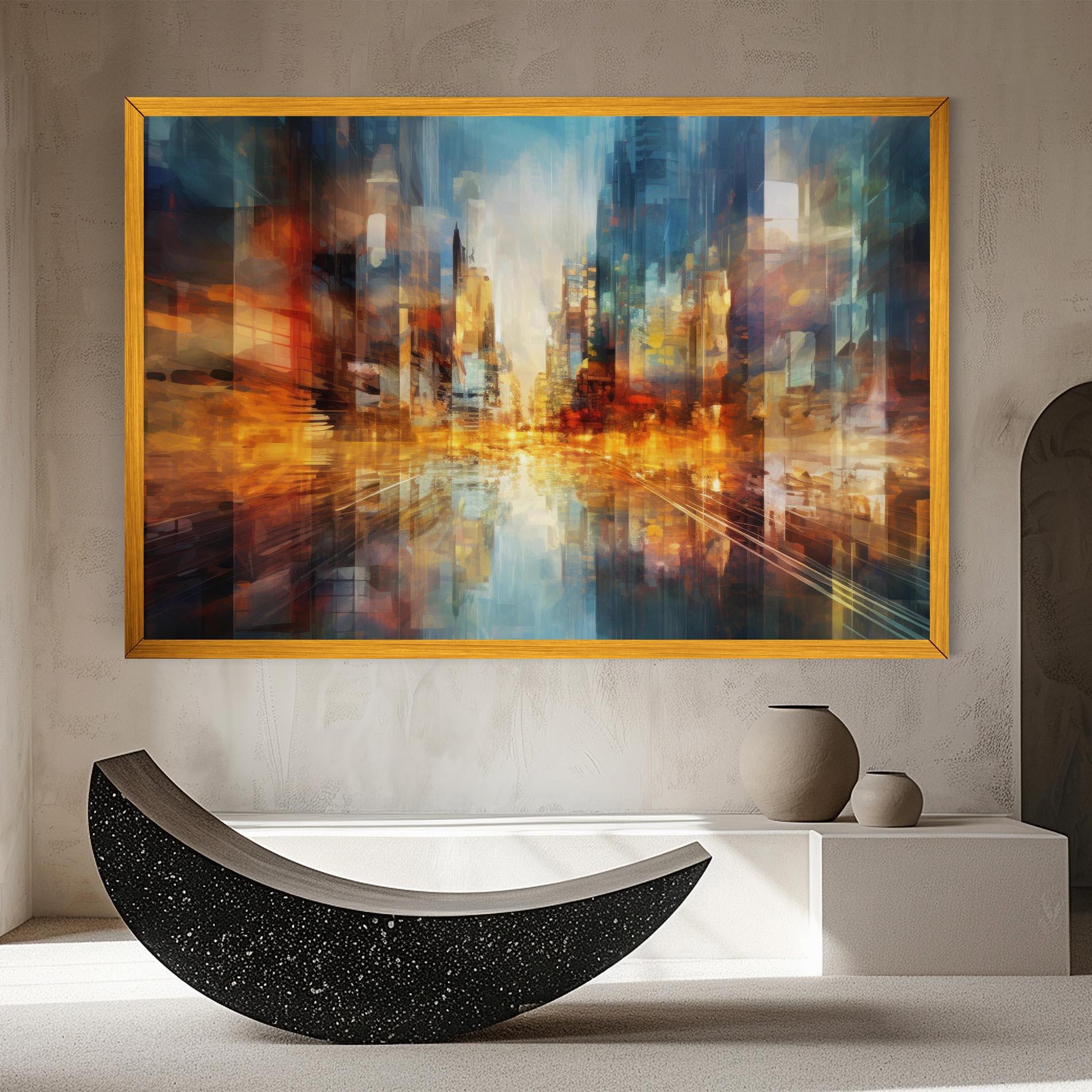 Leinwandbild Orange Lights City mockup 8