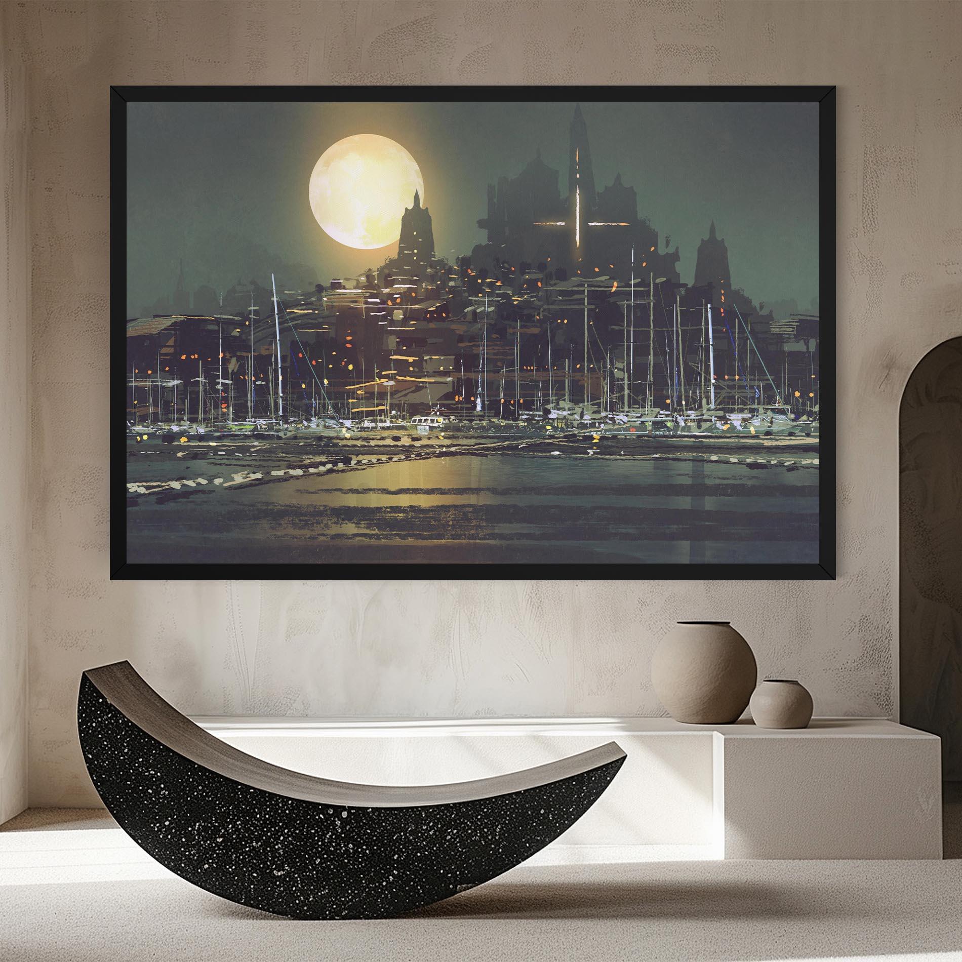 Leinwandbild City Port mockup 8