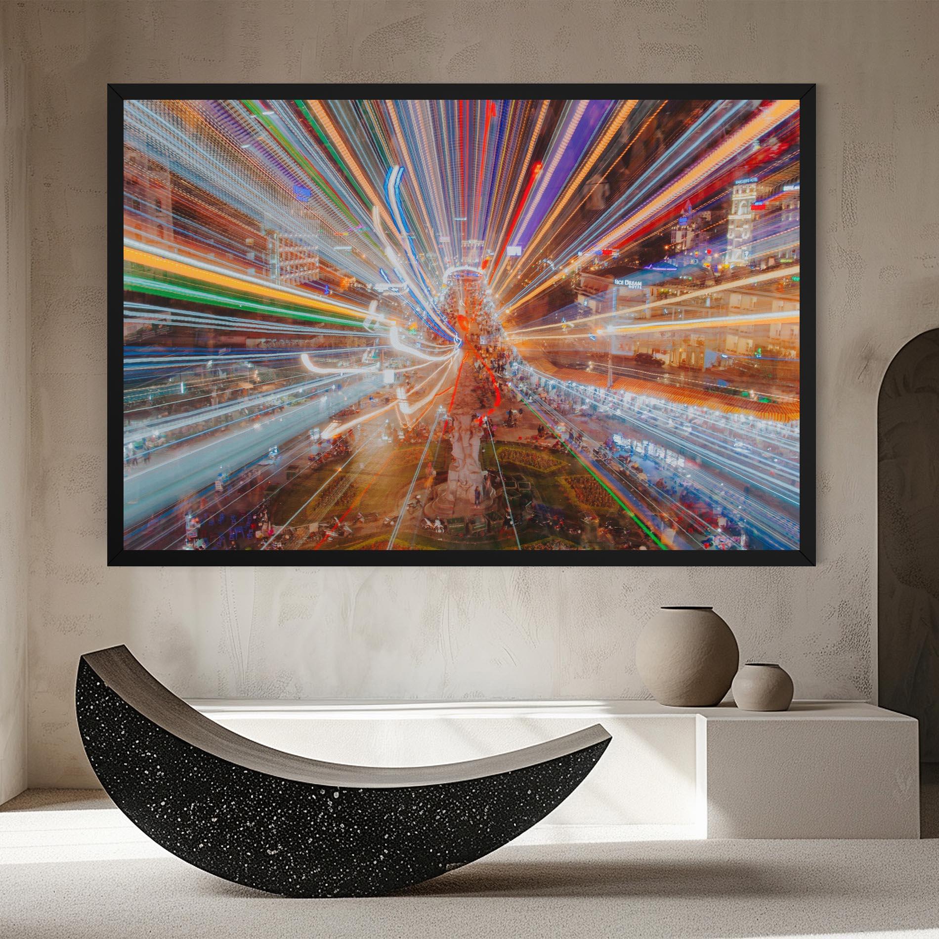 Leinwandbild Colorful Light City mockup 8