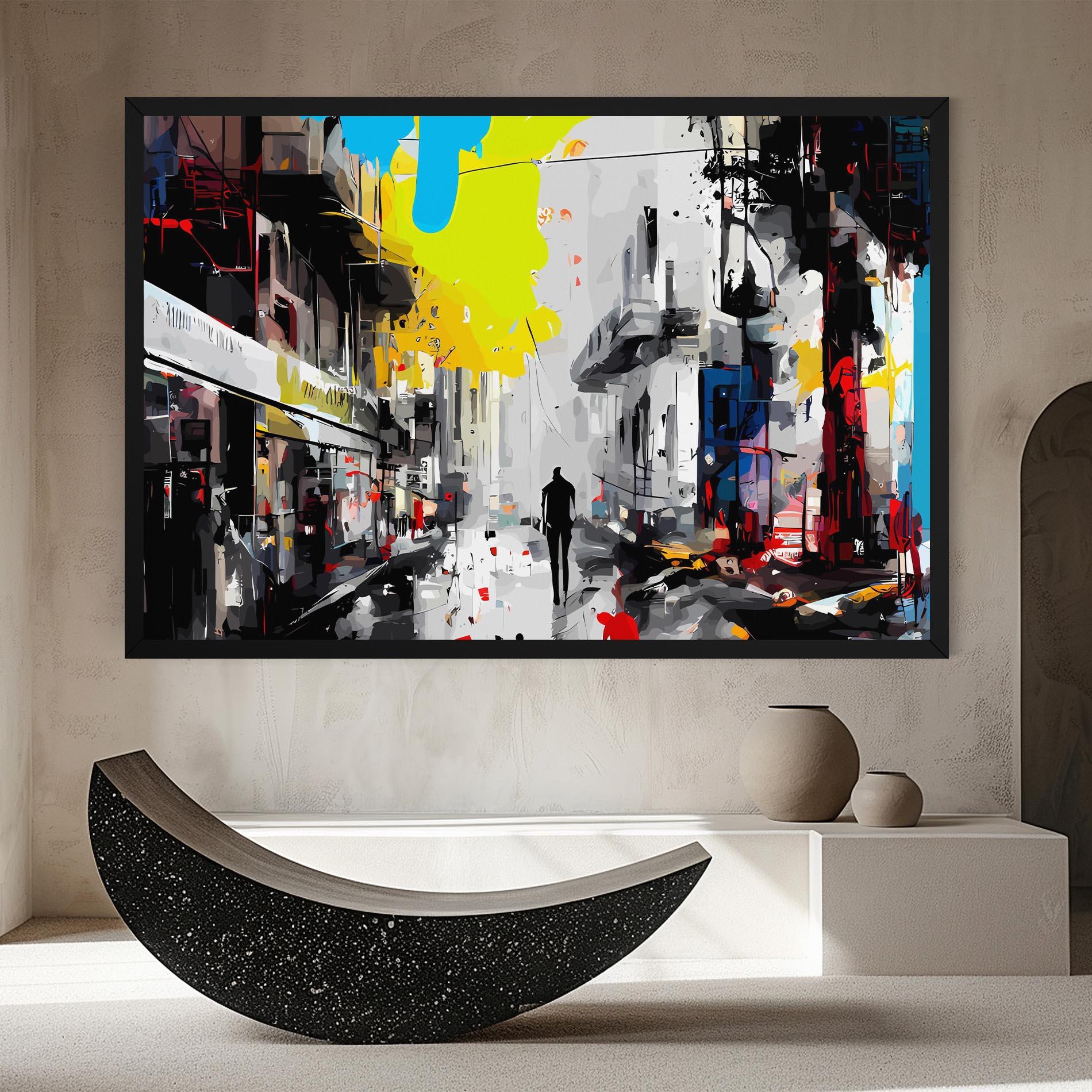 Leinwandbild Grunge City Art mockup 8