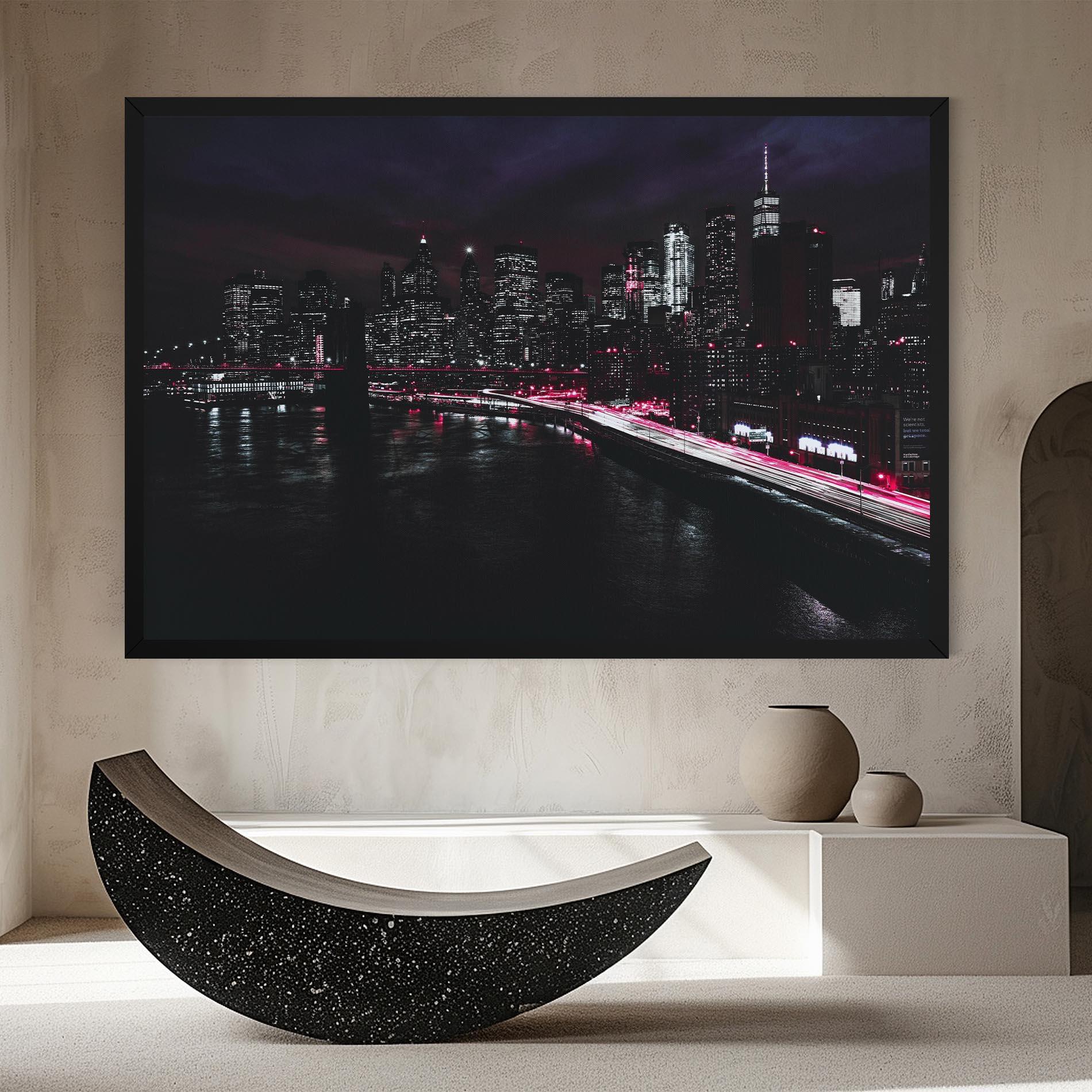 Leinwandbild Pink Light City mockup 8