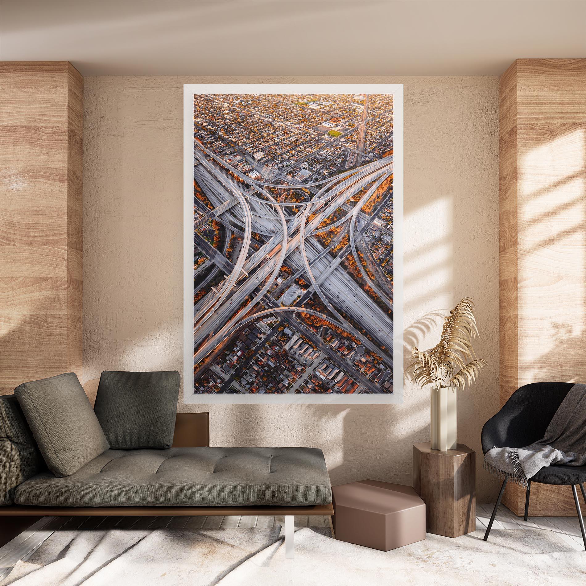 Leinwandbild Big Road City mockup 8