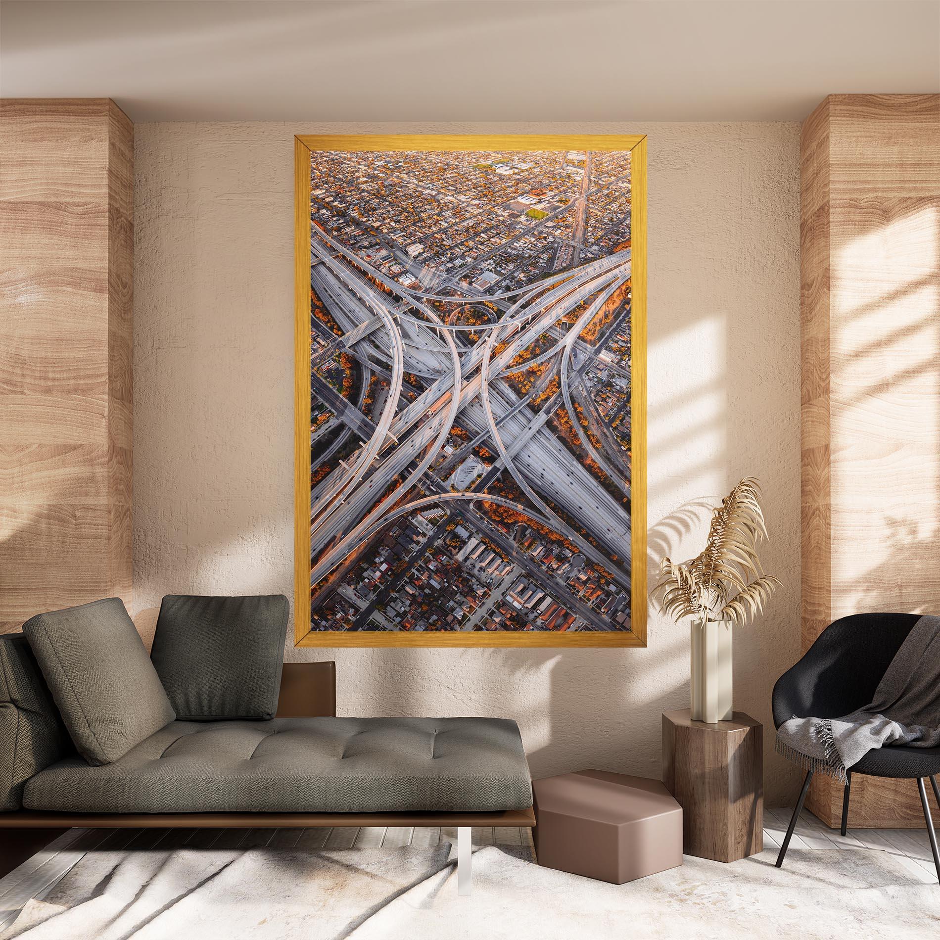 Leinwandbild Big Road City mockup 8