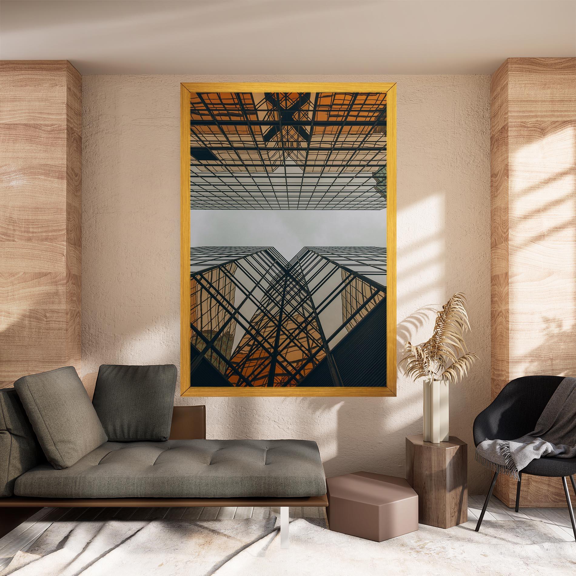 Leinwandbild Orange Glass Building mockup 8