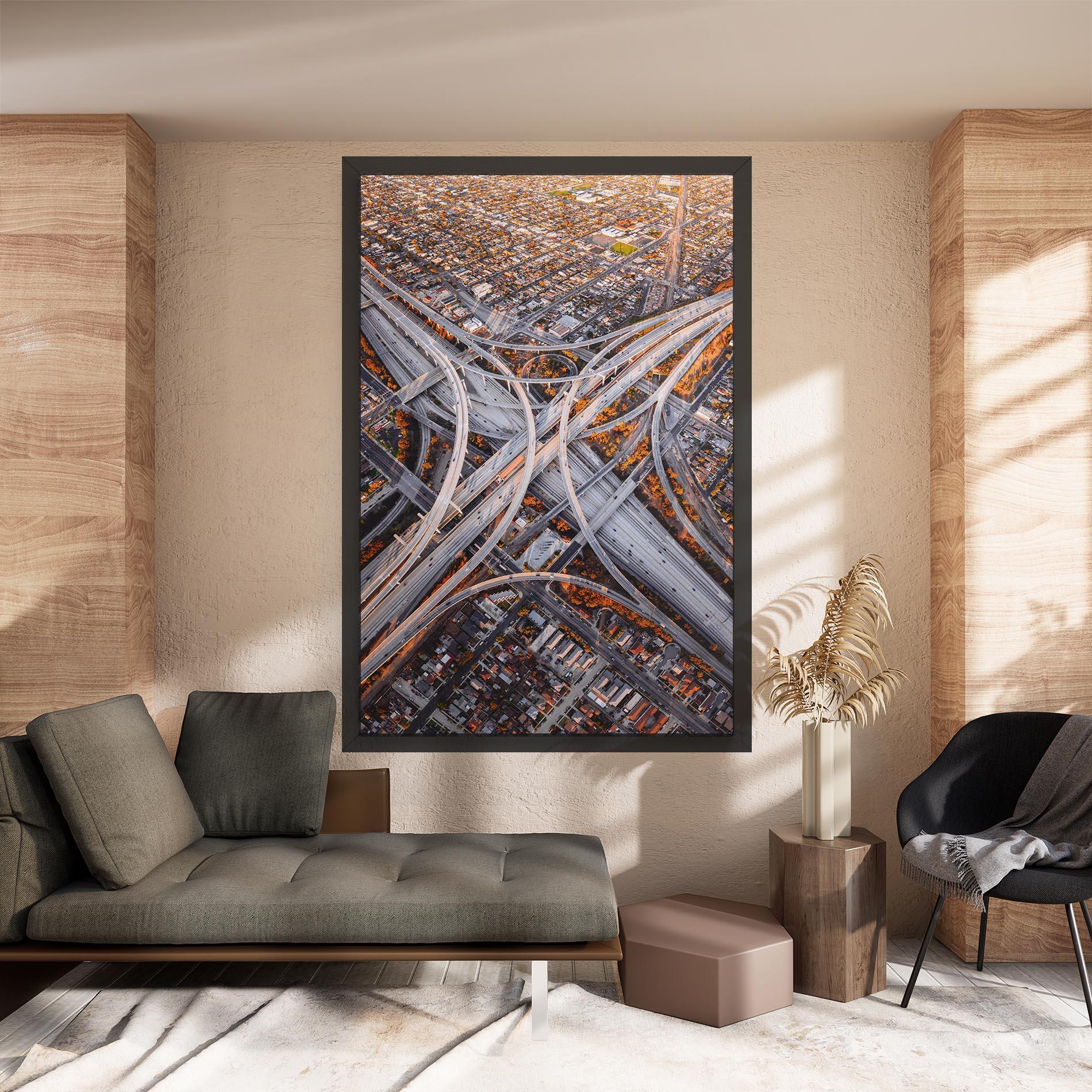 Leinwandbild Big Road City mockup 8