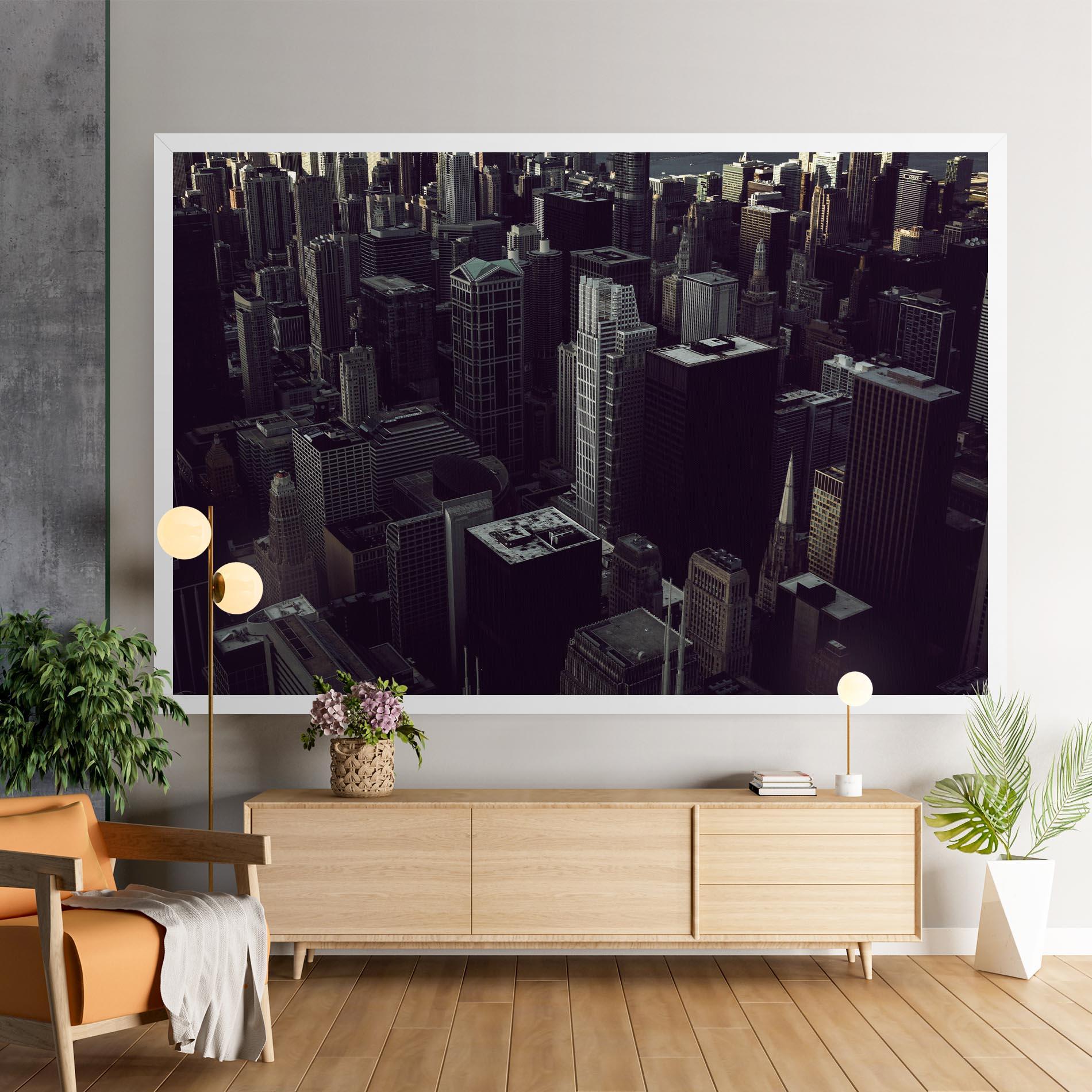 Leinwandbild Black Cream Building mockup 9