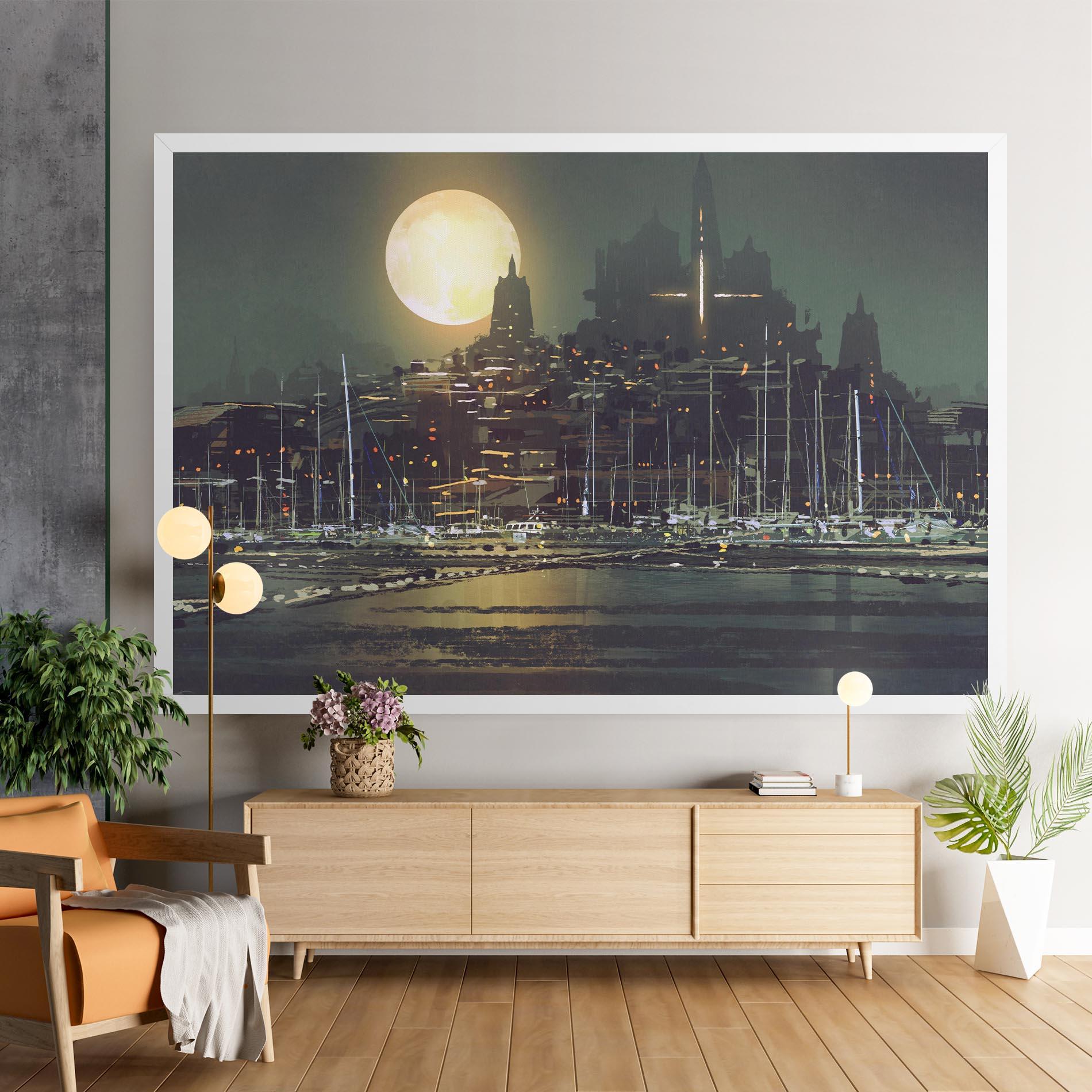 Leinwandbild City Port mockup 9