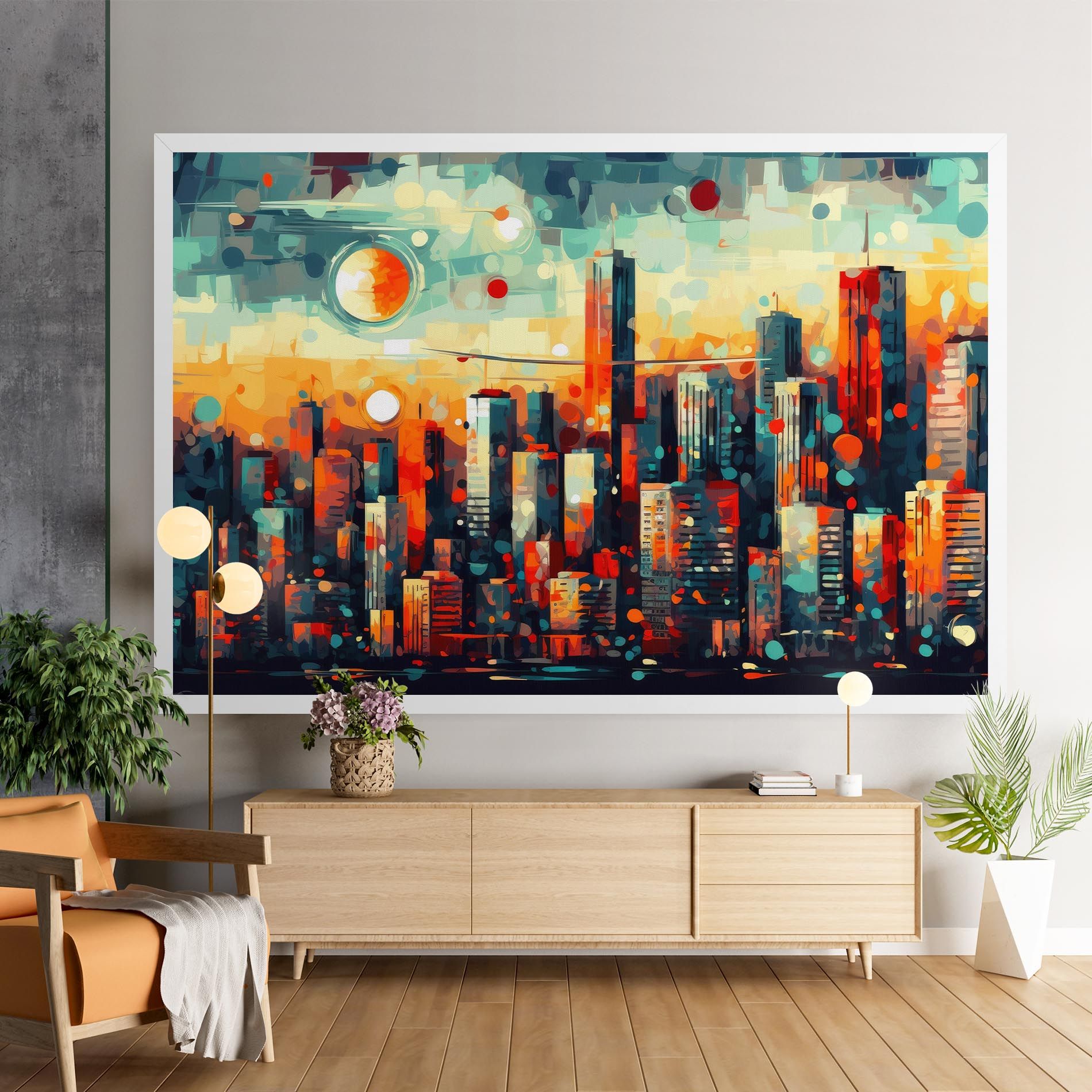 Colorful City Painting mockup 9
