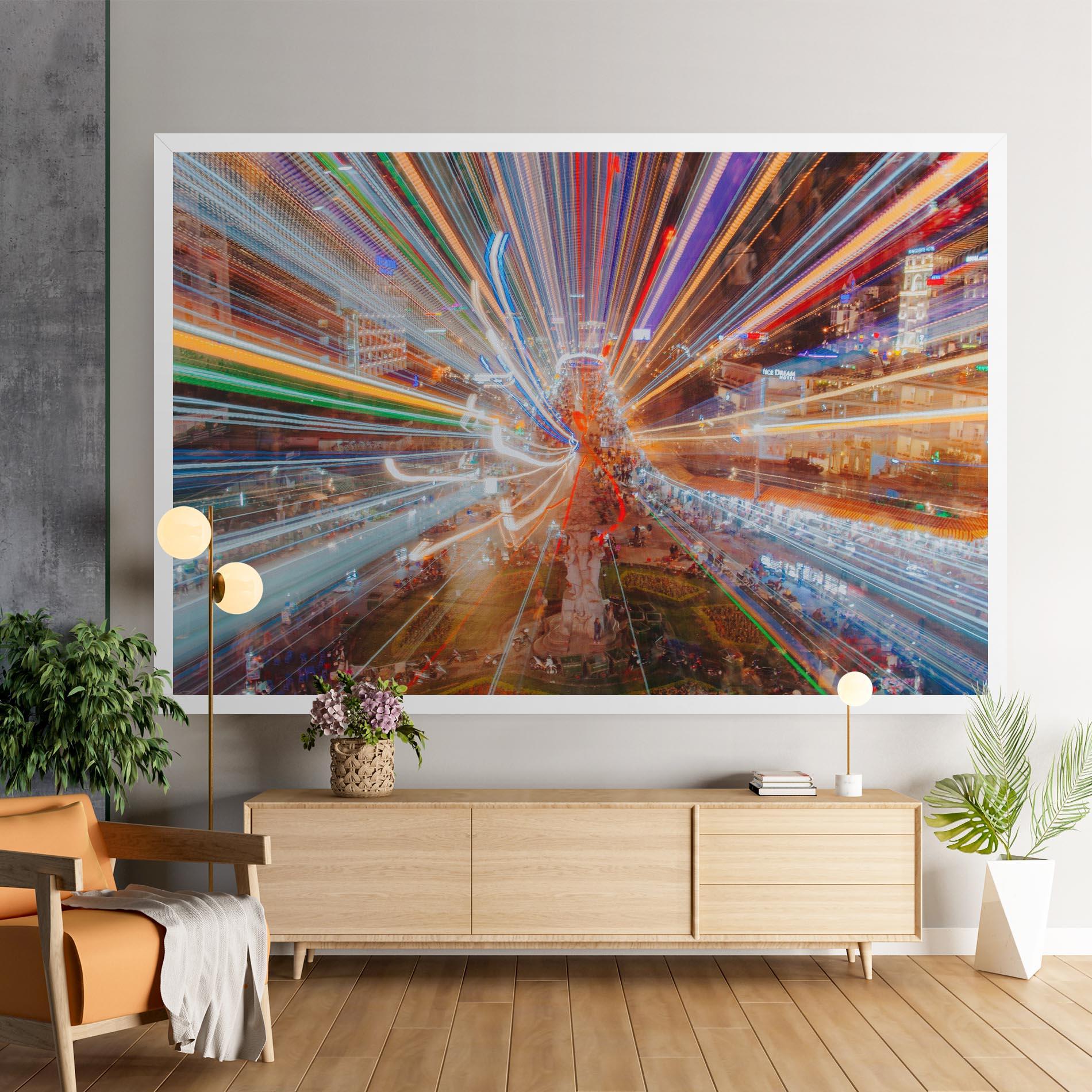 Leinwandbild Colorful Light City mockup 9