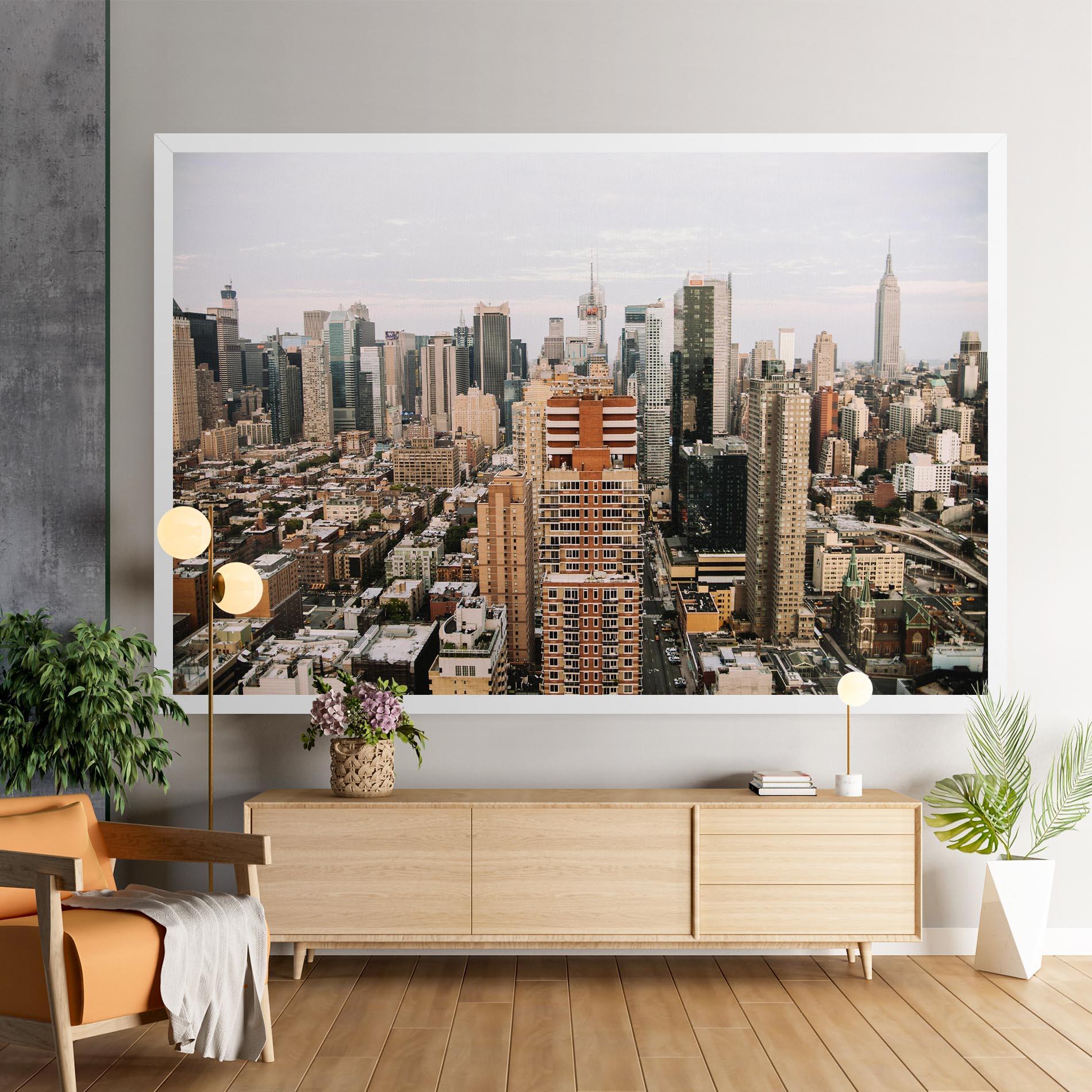 Leinwandbild Cream Orange Building mockup 9