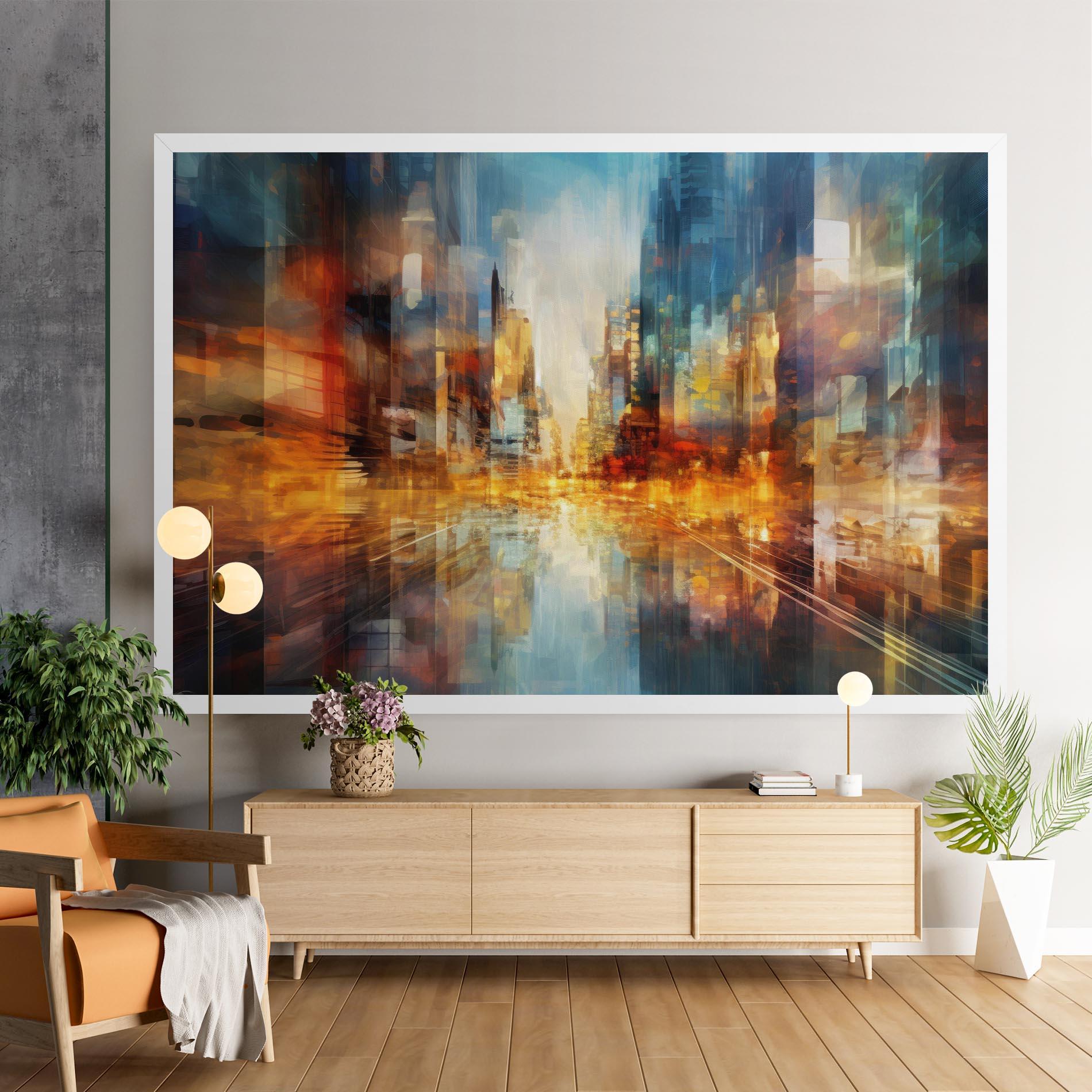 Leinwandbild Orange Lights City mockup 9